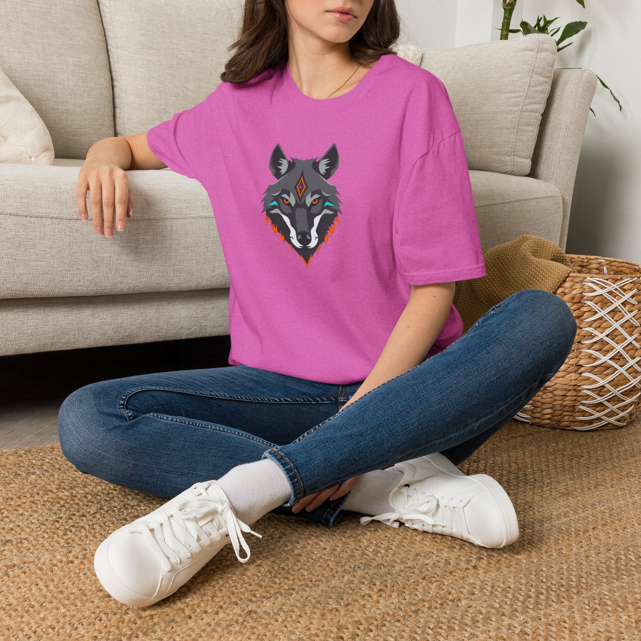 Mystical Wolf Design Unisex Softstyle T-shirt