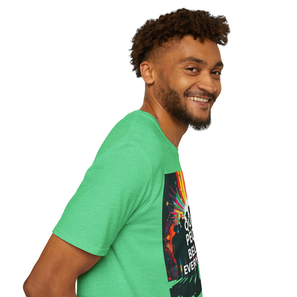 Unisex Softstyle T-Shirt - 'Queer People Belong Everywhere' Pride Graphic Tee