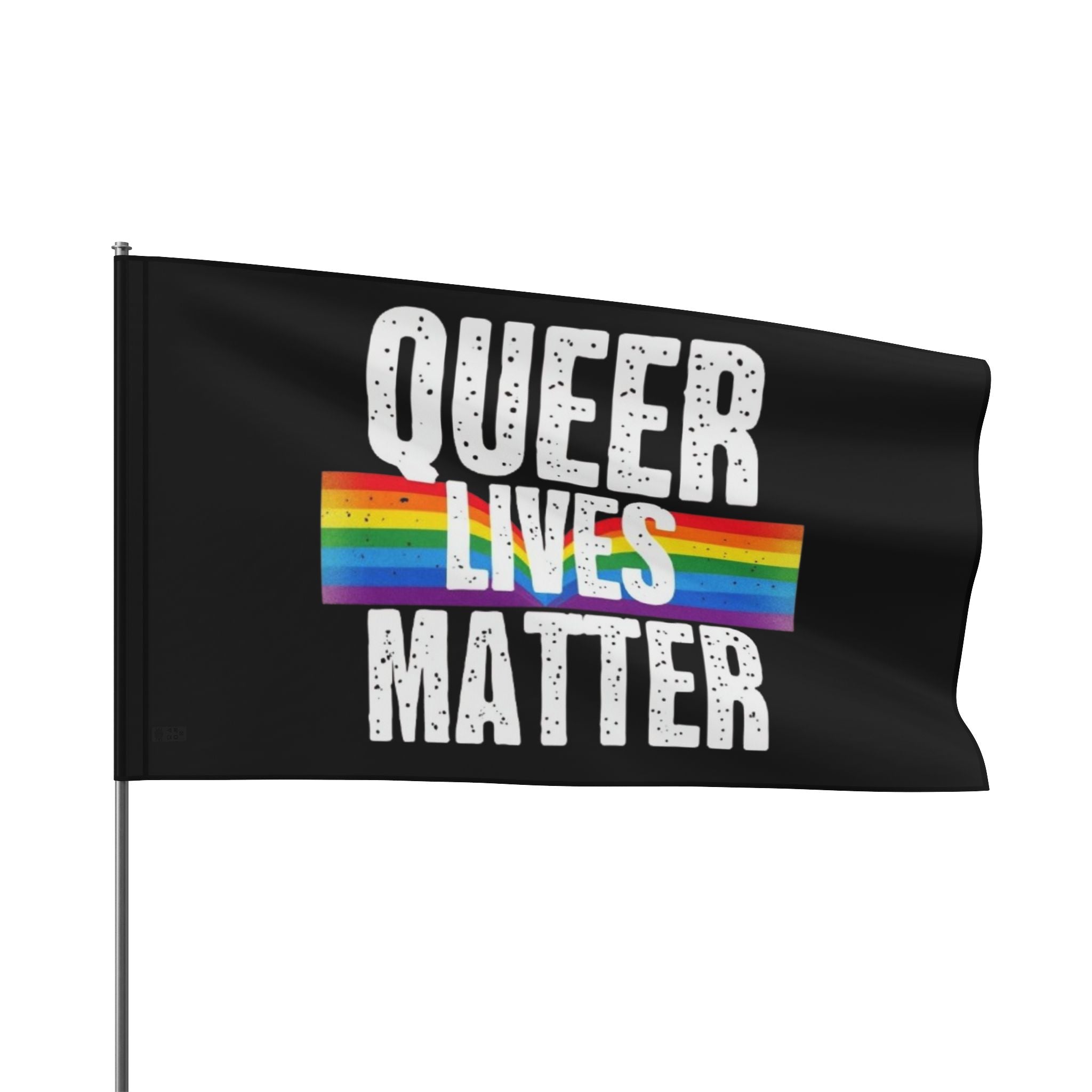 Queer Lives matter Flag - Aesthetic LGBTQ+ Banner for Celebration & Home Decor - EqualiTees.Me