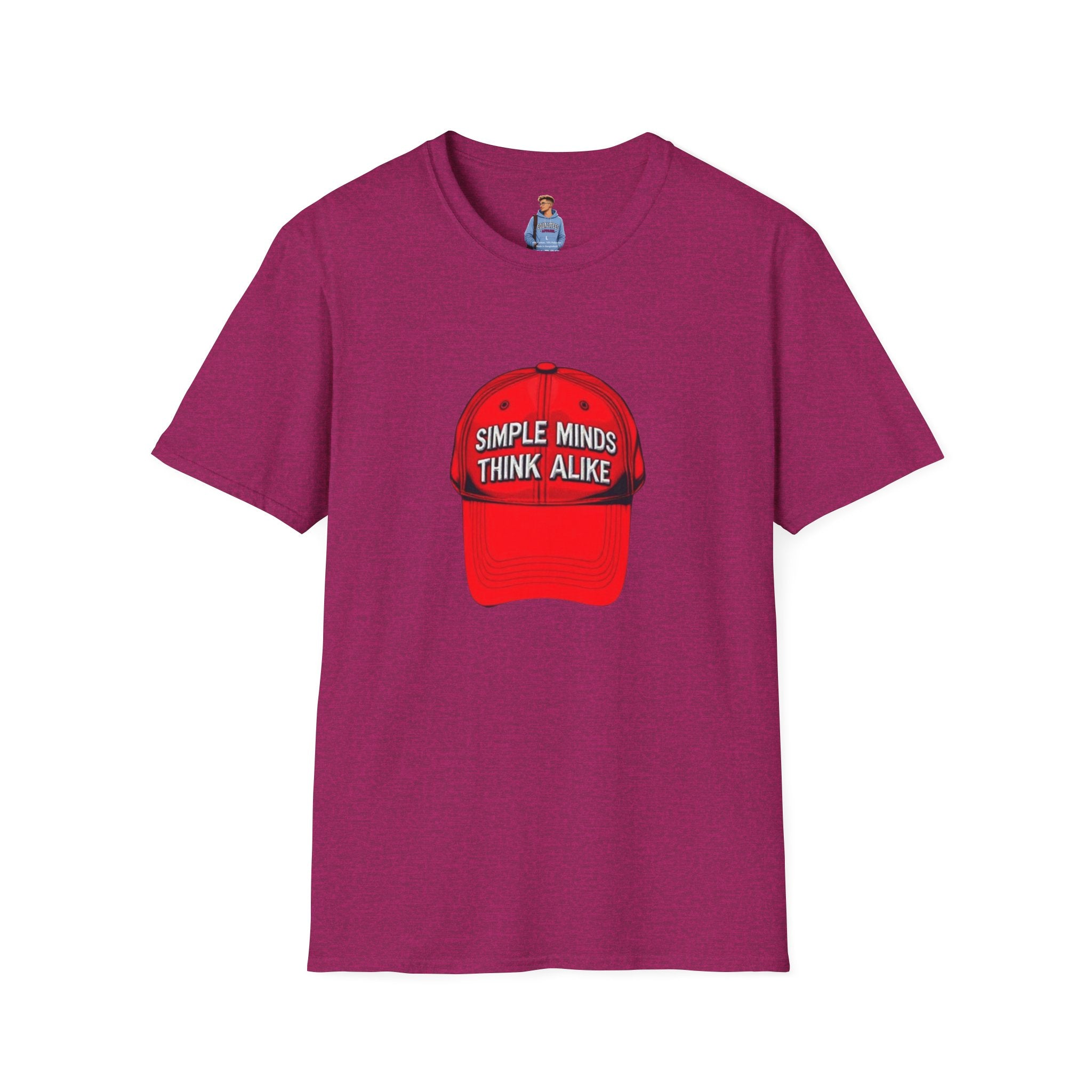 Camiseta unisex de estilo suave: camiseta gráfica con los lemas «Simple Minds Think Alike» y «Make America Think Again»