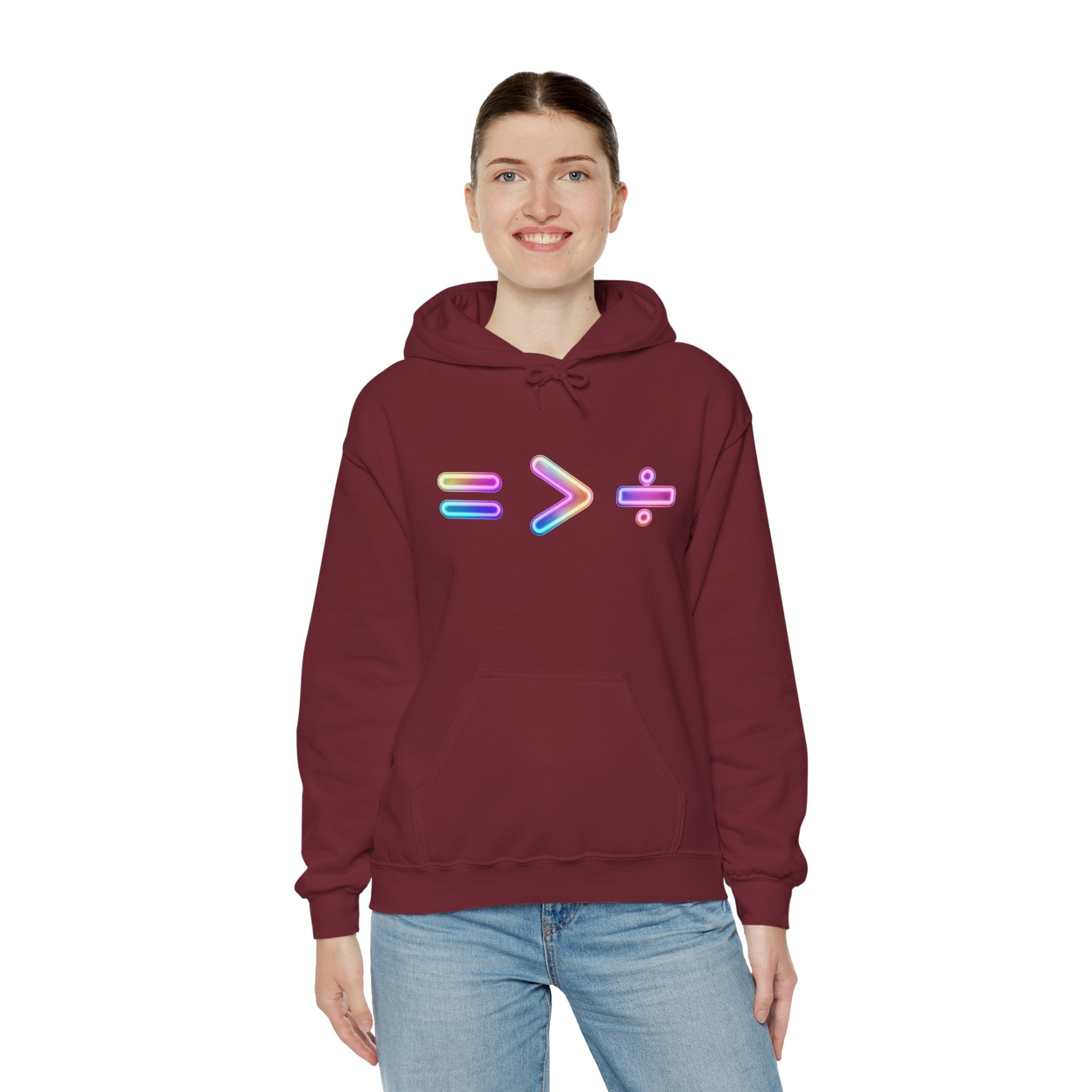 Equality is Greater than Division Neon Style Pullover Hoodie