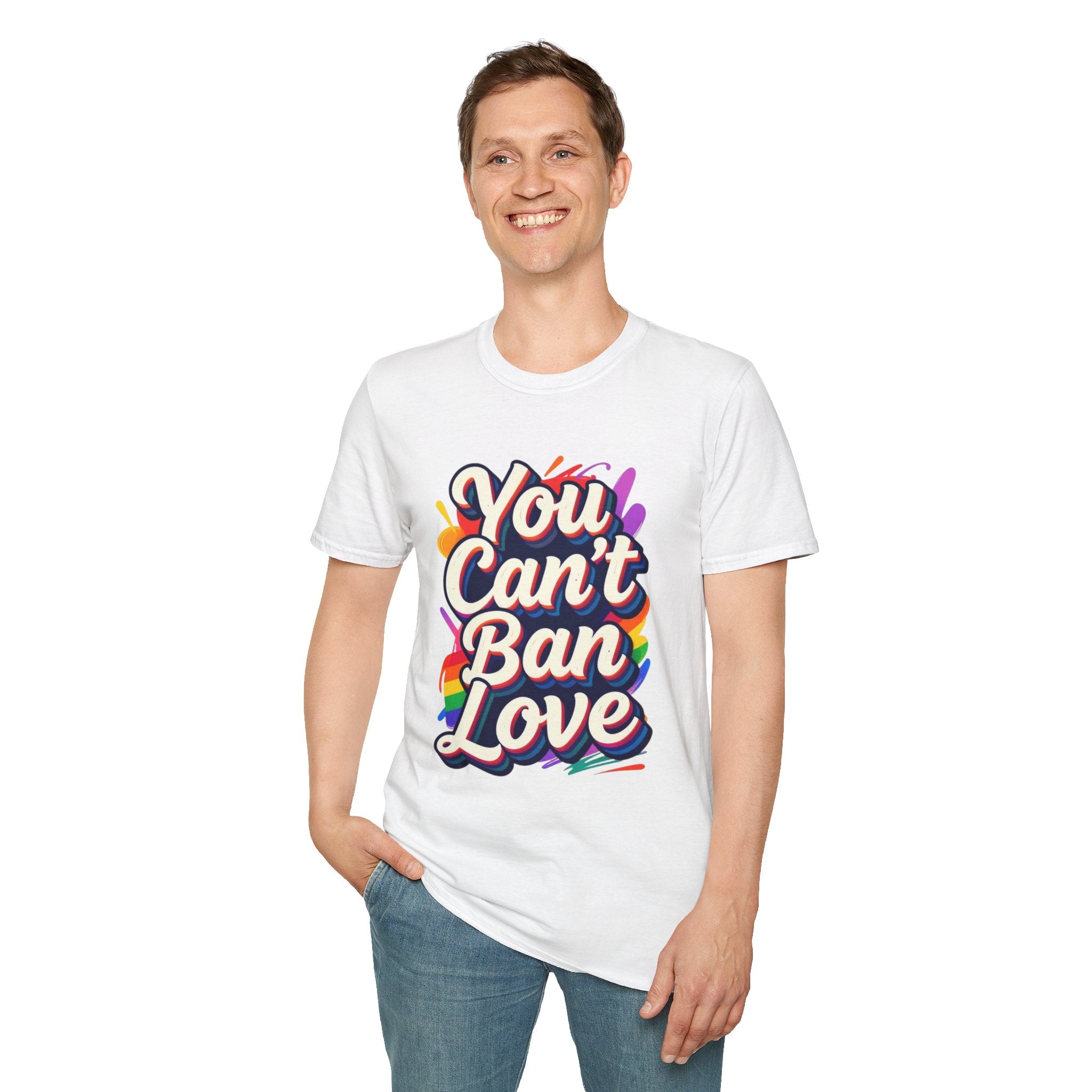 You Can't Ban Love T‑Shirt — Rainbow LGBTQ+ Pride Graphic Tee