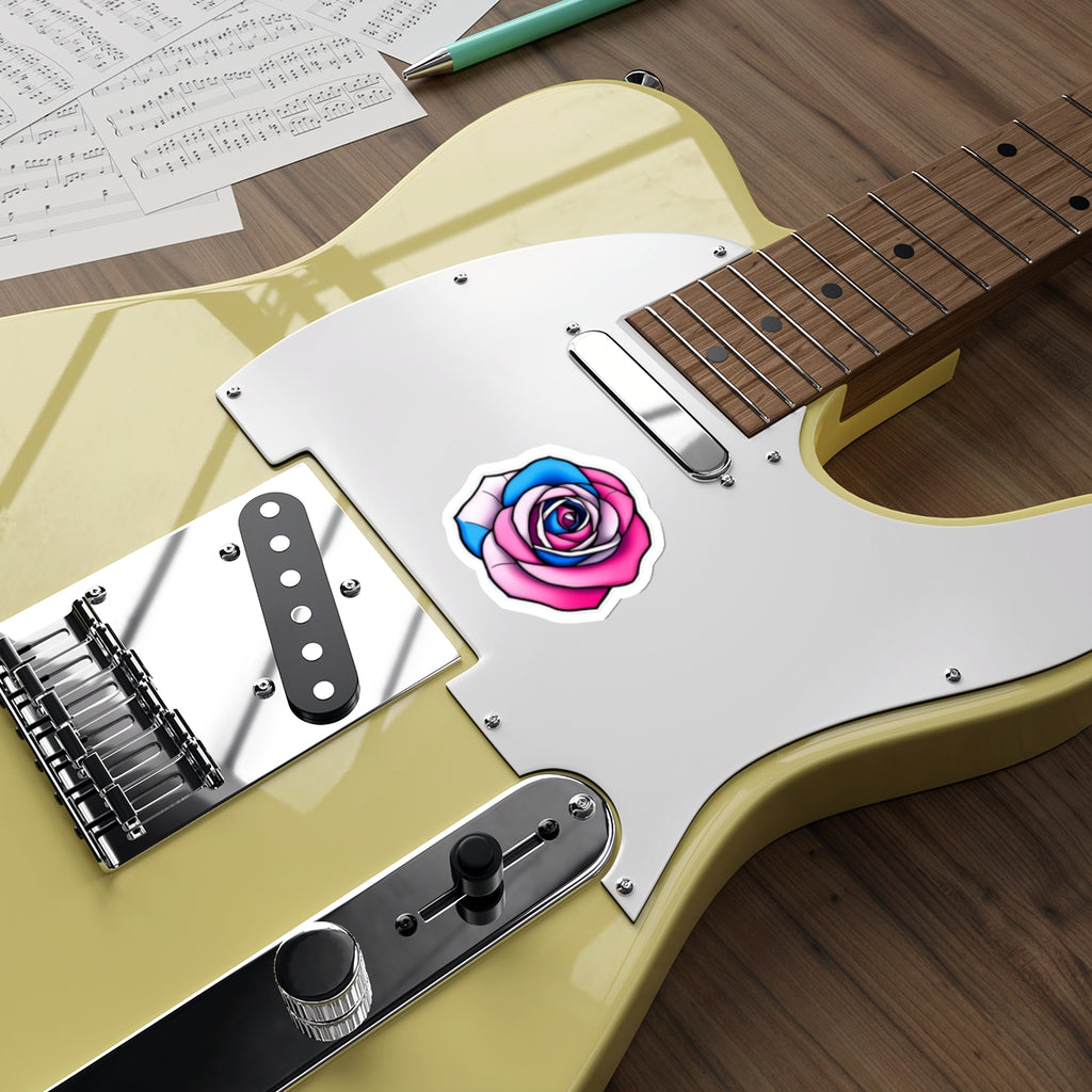 Die-Cut Stickers - Rose - Trans Colors Outlined - EqualiTees.Me