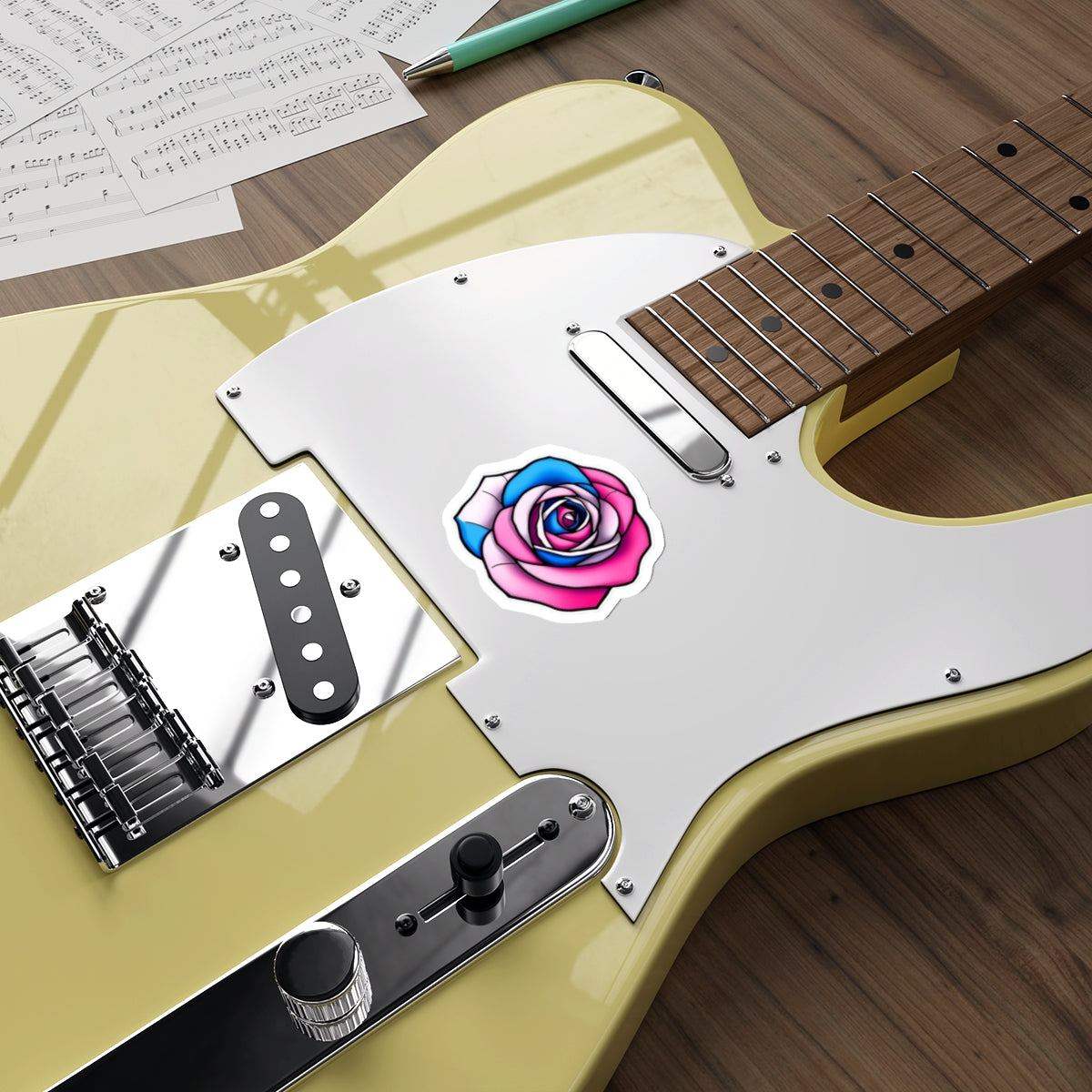 Die-Cut Stickers - Rose - Trans Colors Outlined - EqualiTees.Me