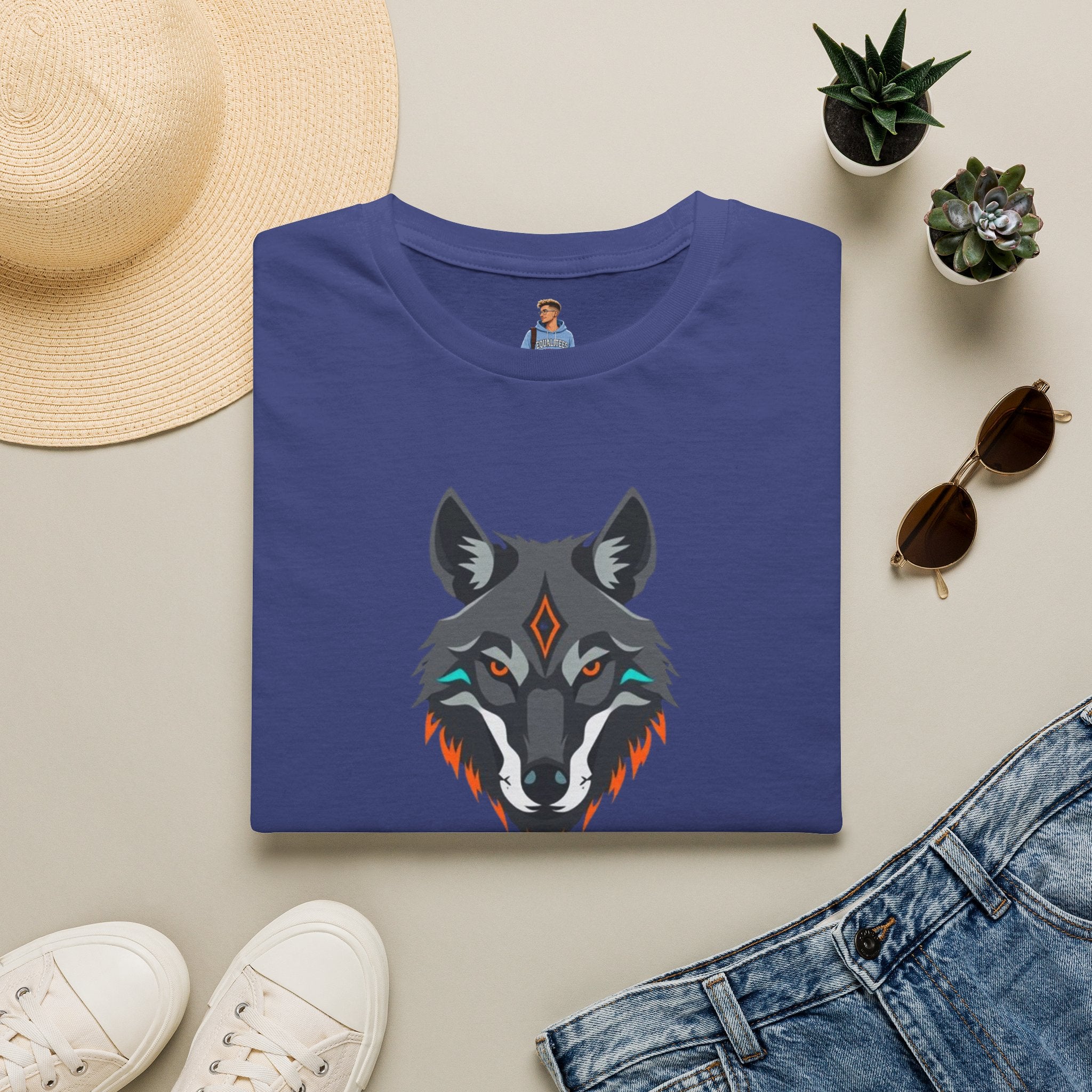 Mystical Wolf Design Unisex Softstyle T-shirt