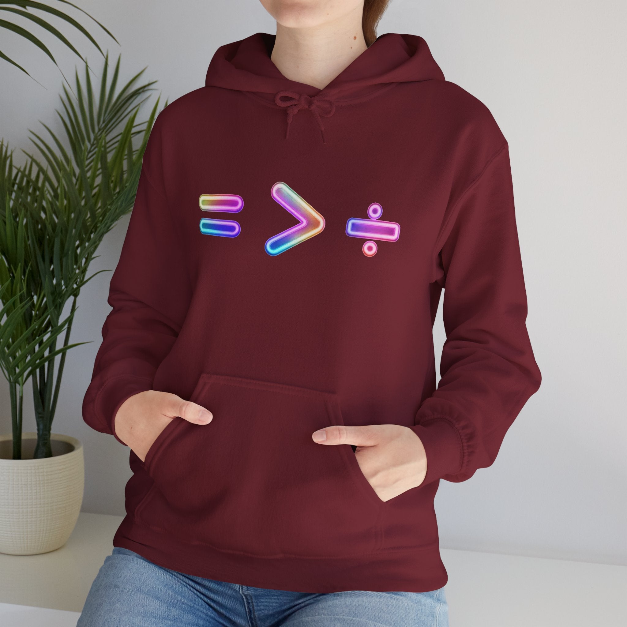 Equality is Greater than Division Neon Style Pullover Hoodie