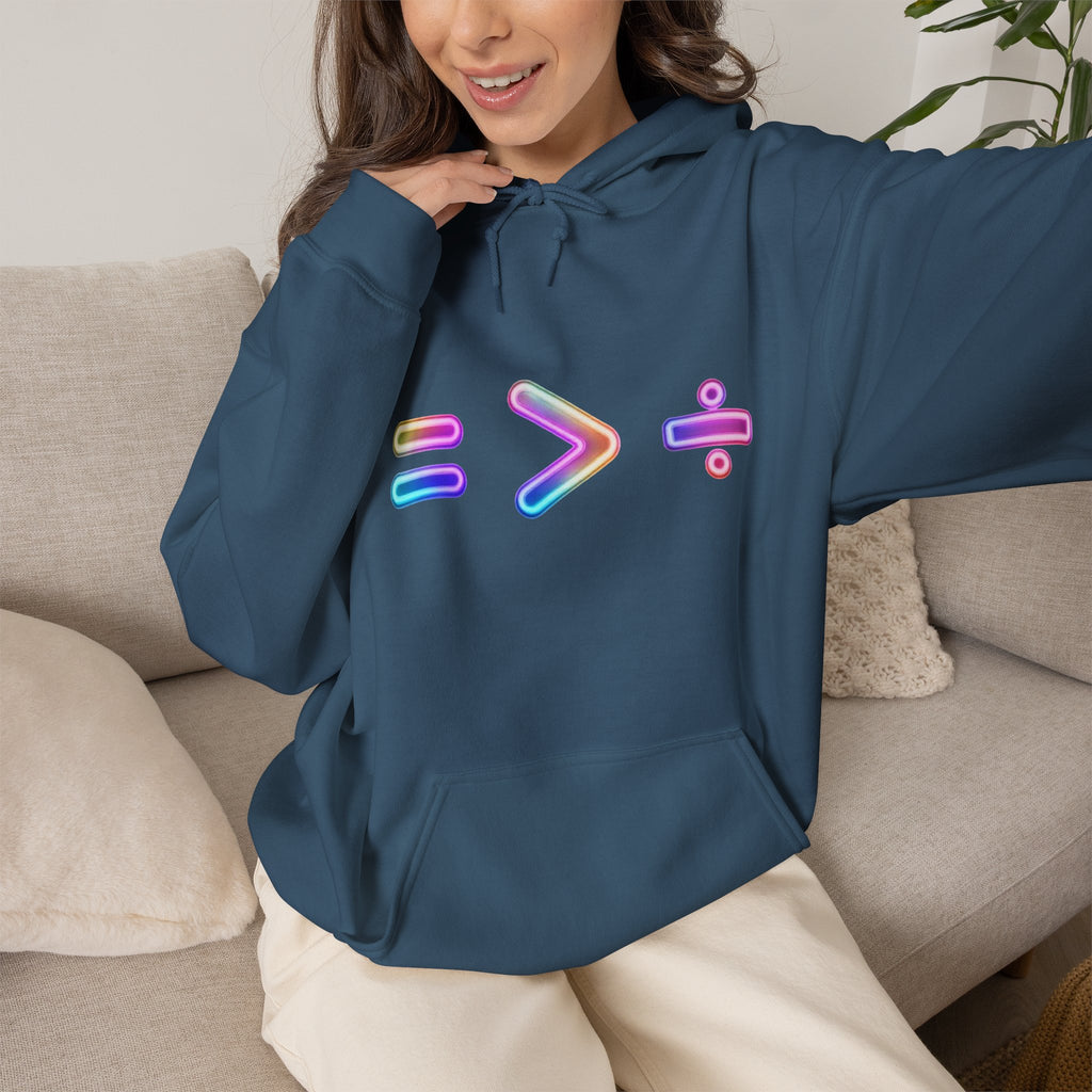 Equality is Greater than Division Neon Style Pullover Hoodie