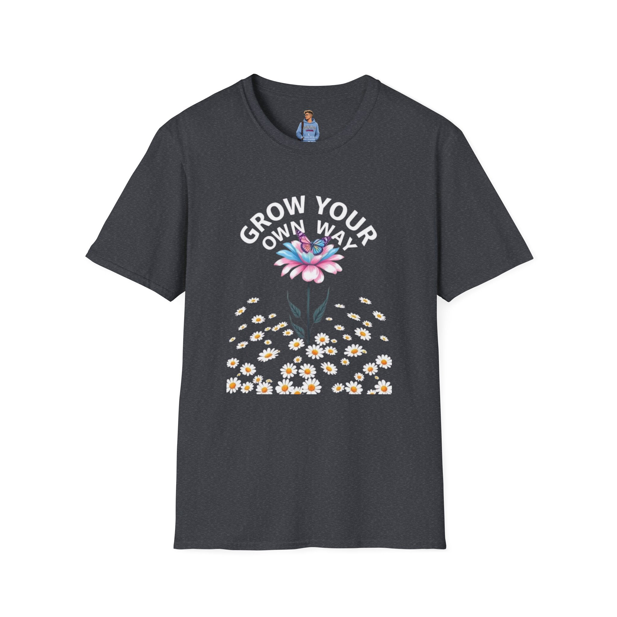 Grow Your Own Way Trans Pride Unisex T-Shirt - Floral Design for Garden Lovers