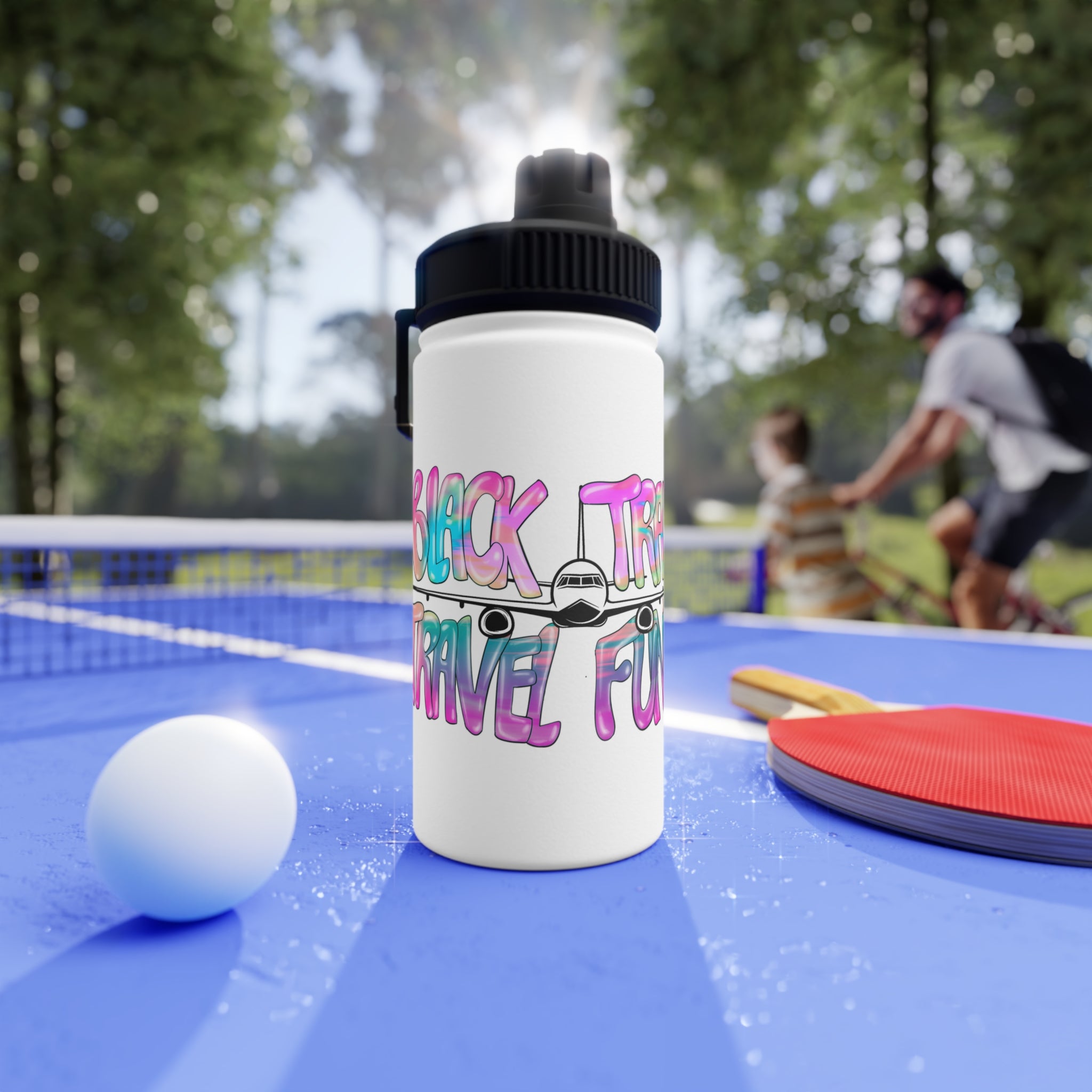 BTTF - Black Trans Travel Fund Logo Stainless Steel Sports Water Bottle