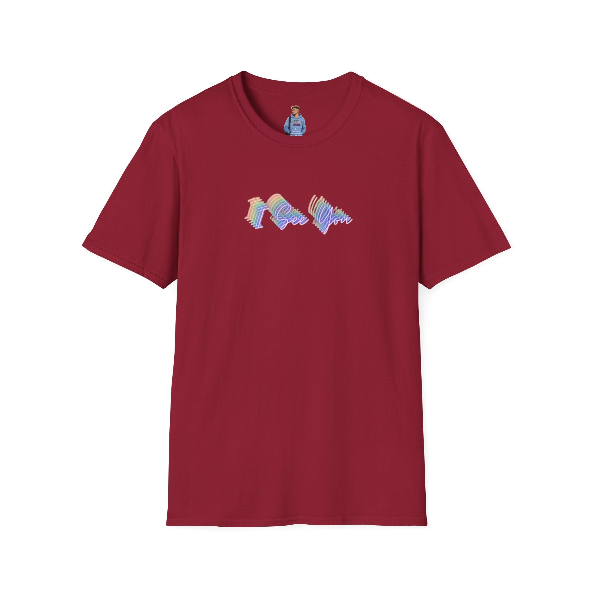 Camiseta unisex "Te veo" de estilo suave: diseño de ondas coloridas para la visibilidad LGBTQ+