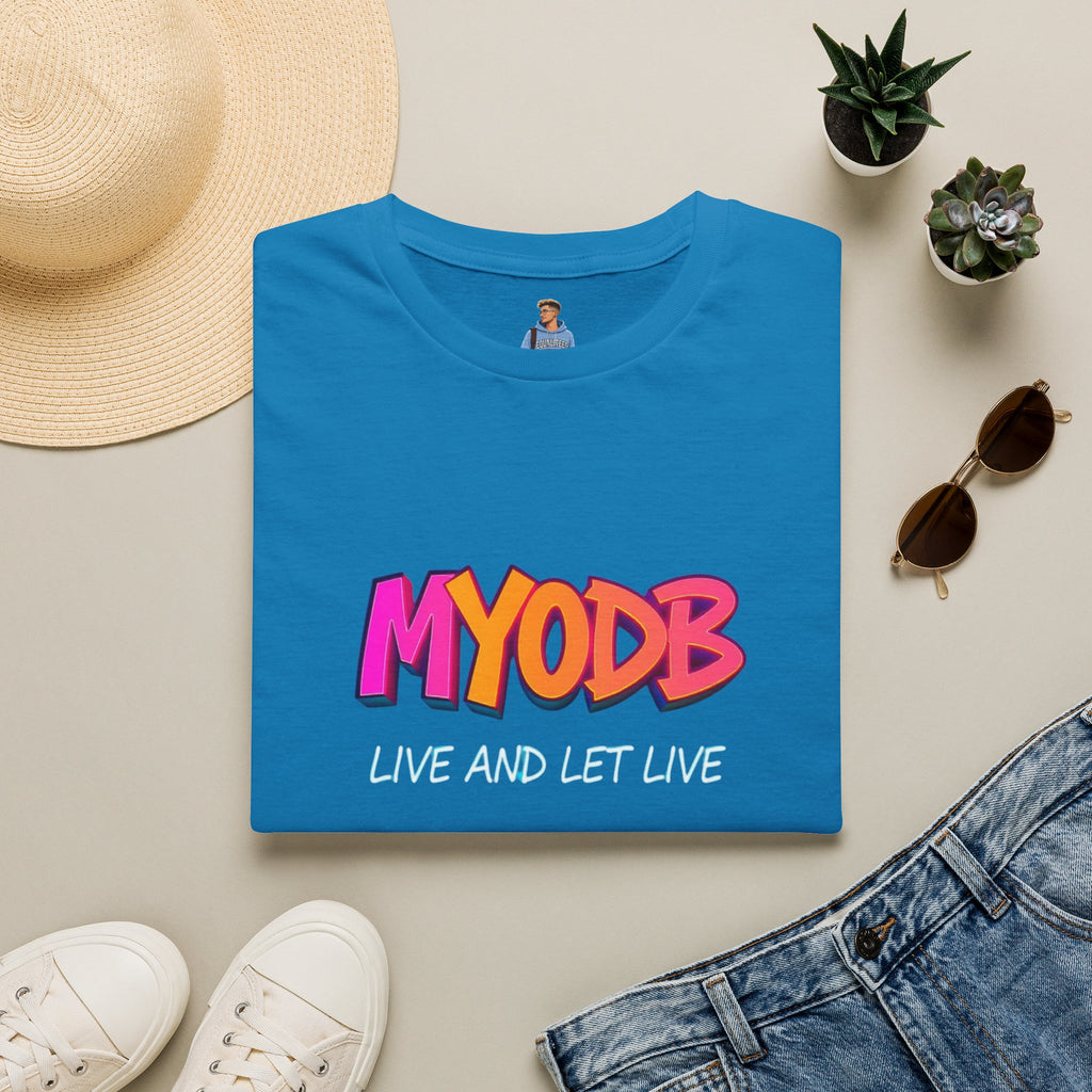 Camiseta MYODB "Vive y deja vivir" | Camiseta unisex de estilo suave | Ropa informal
