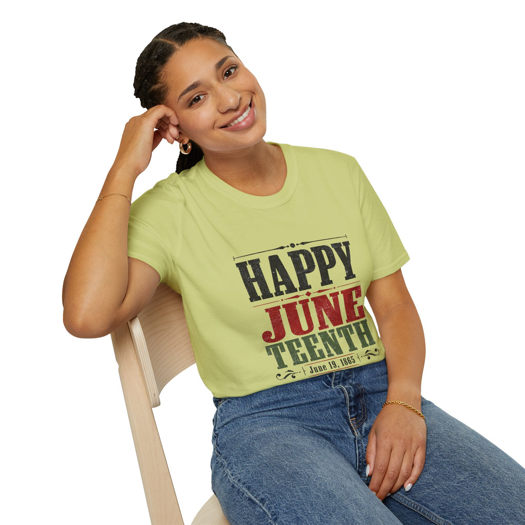 Juneteenth T-Shirt — "Happy Juneteenth" Celebration Tee