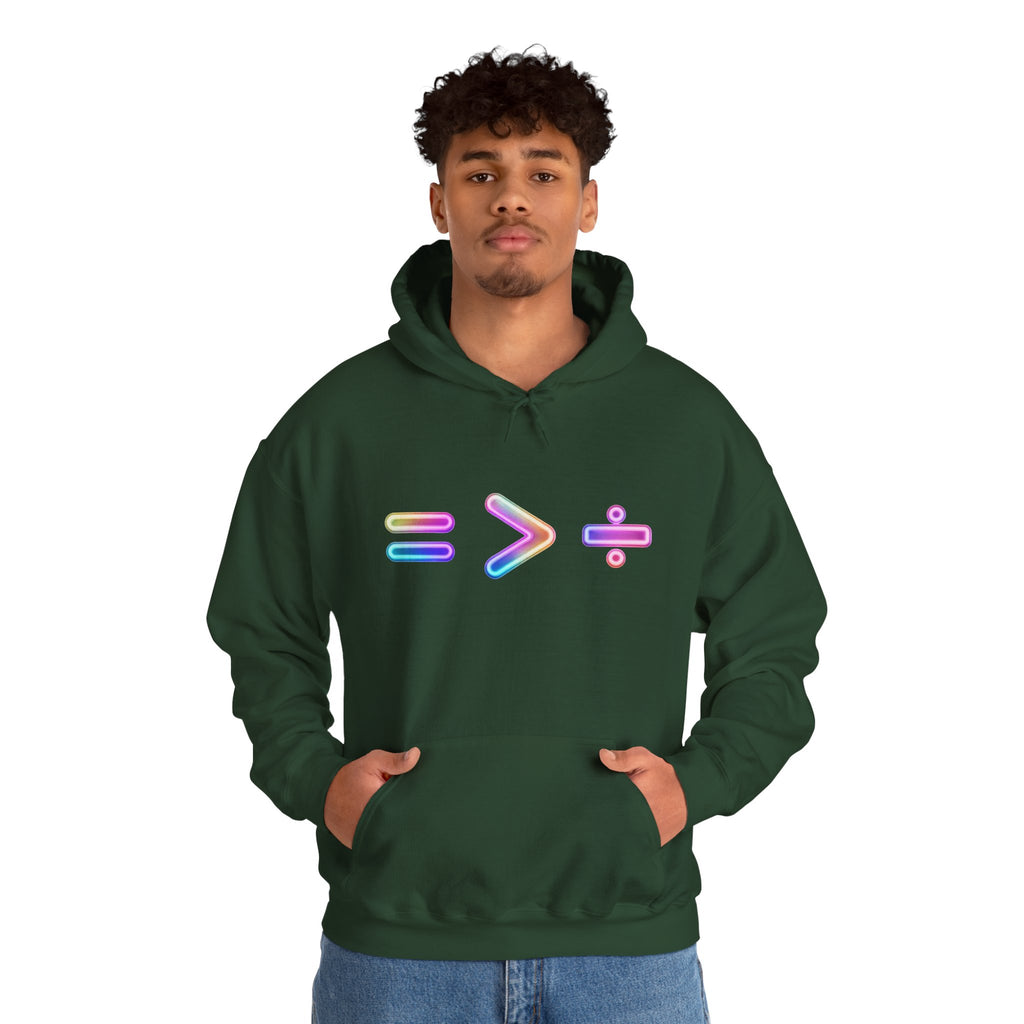 Equality is Greater than Division Neon Style Pullover Hoodie