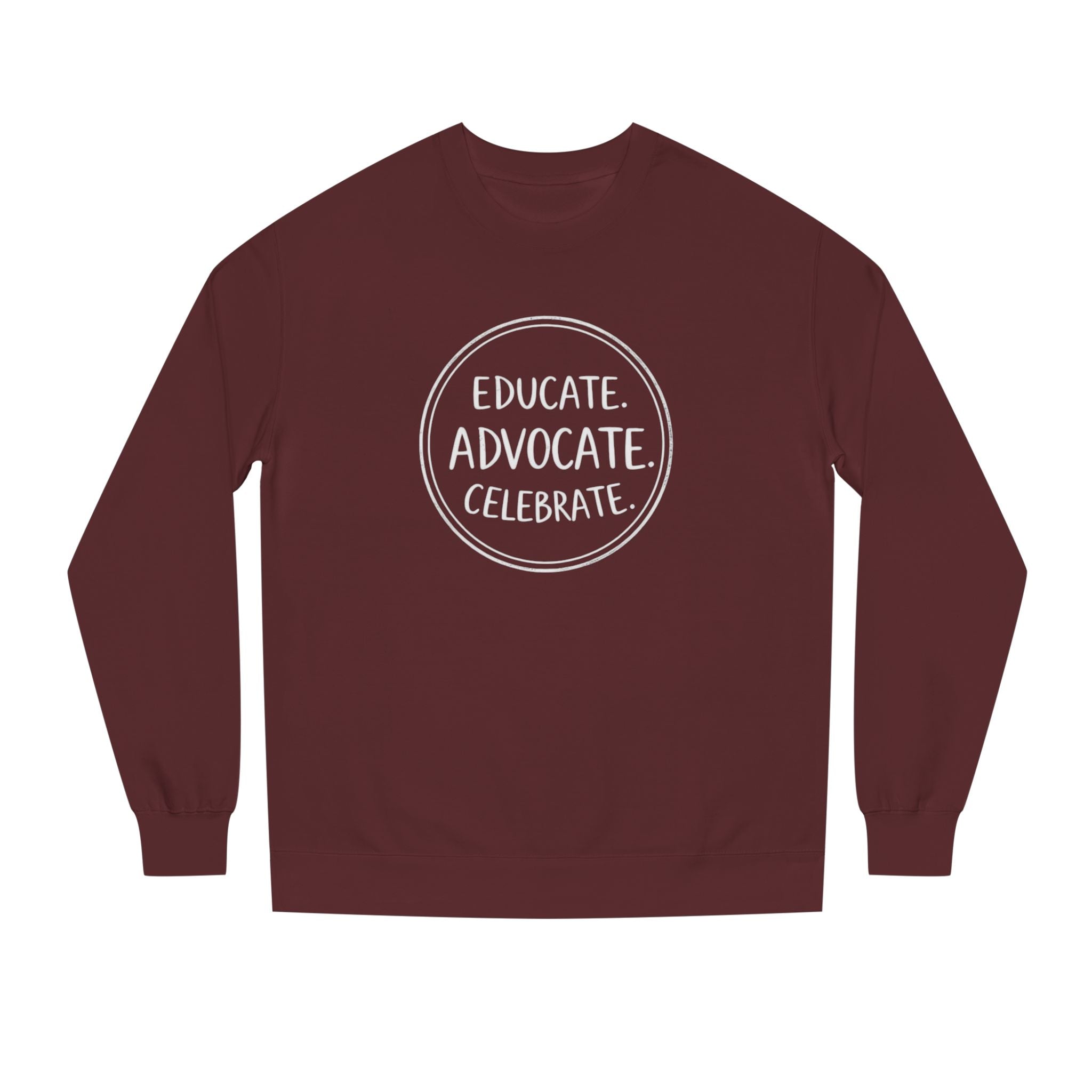 Educate, Advocate, Celebrate Incognito Pride Unisex Crew Neck Sweatshirt - EqualiTees.Me