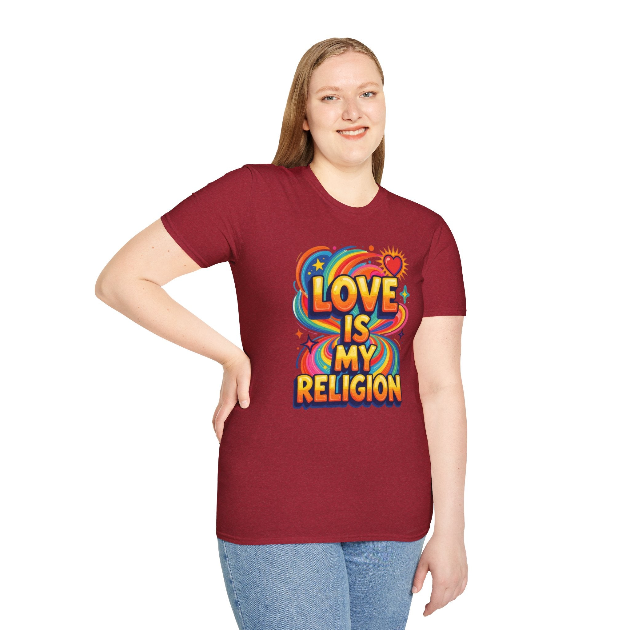 Love Is My Religion Retro Rainbow Graphic T-shirt