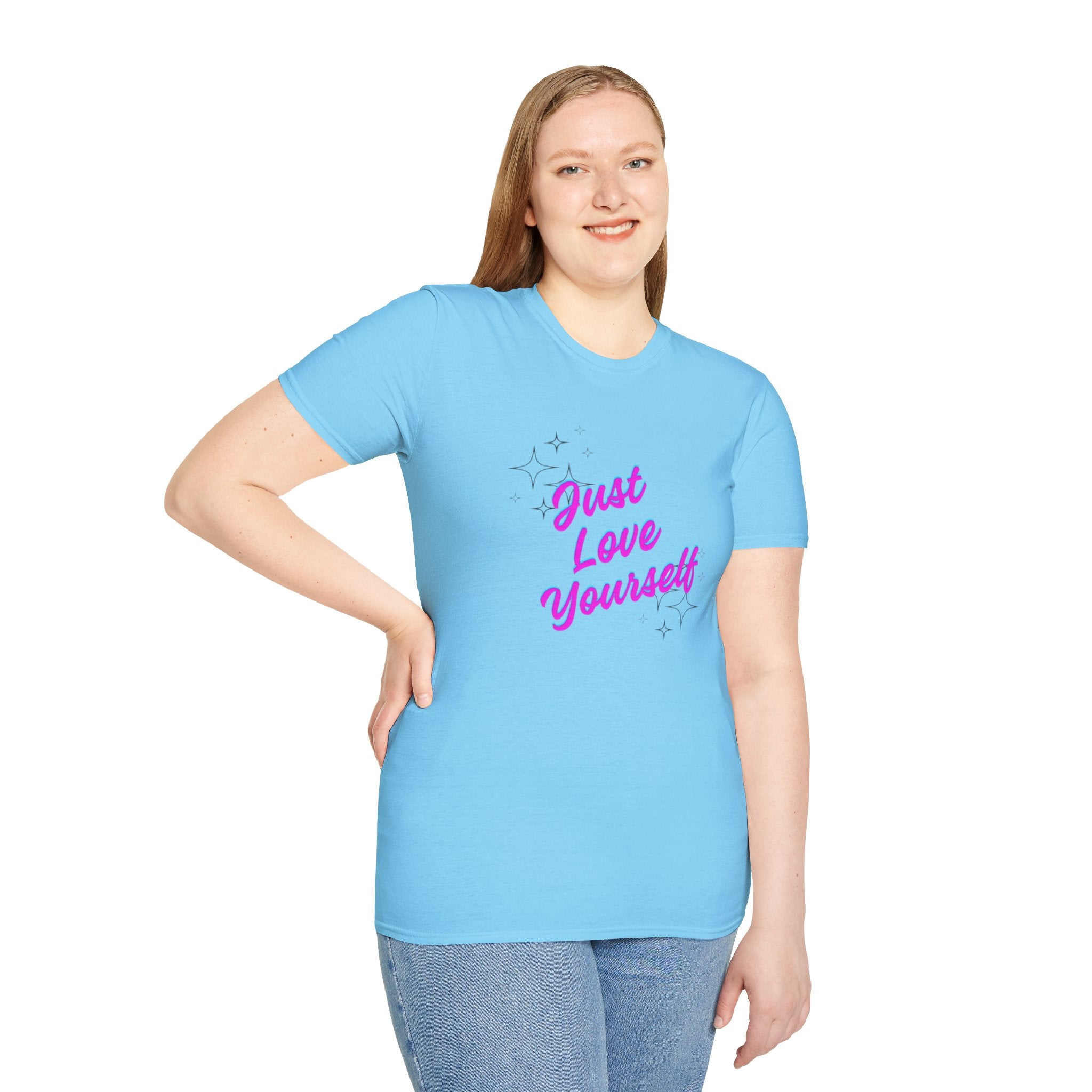 Camiseta unisex de estilo suave "Just Love Yourself": camiseta motivacional para el amor propio