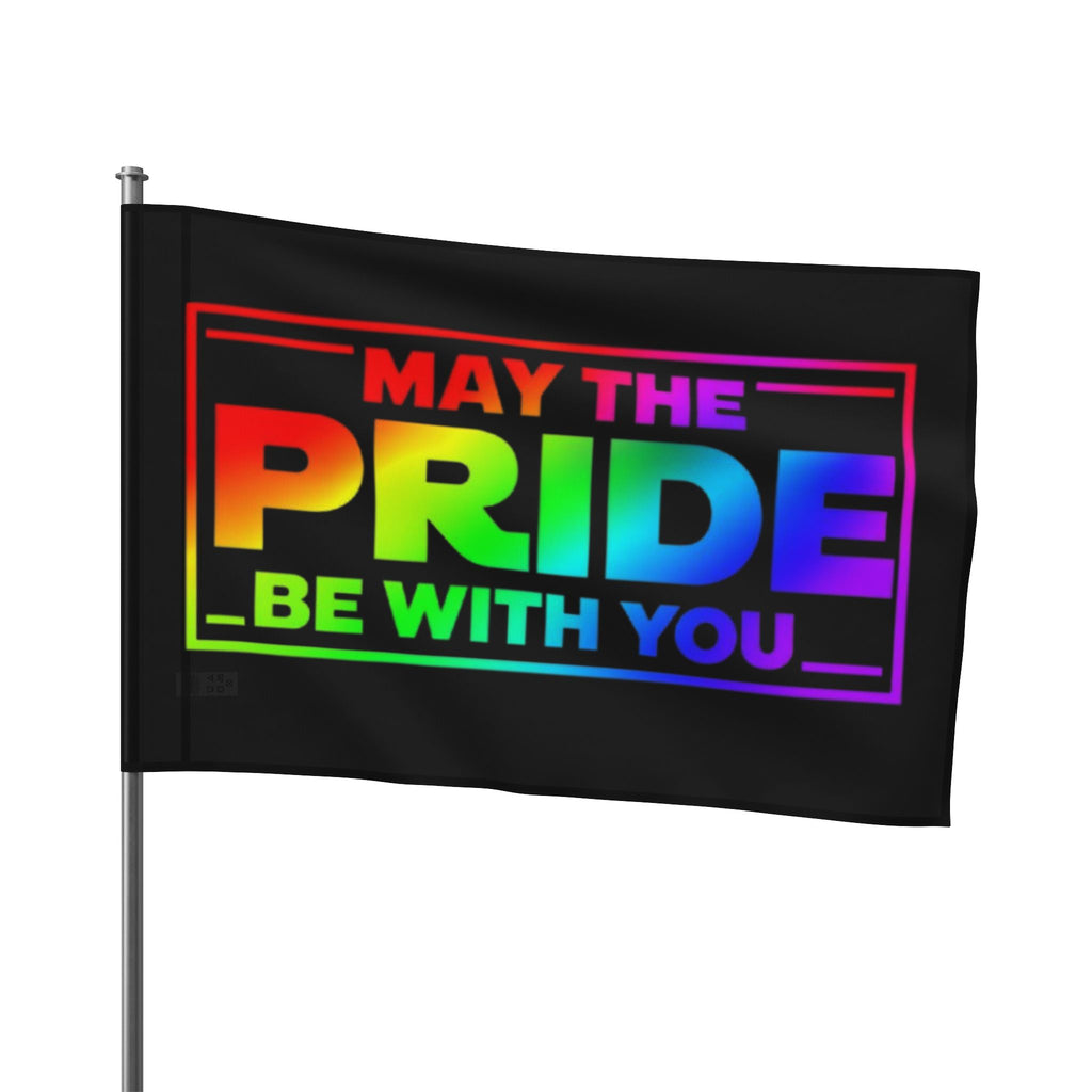May the Pride Be With You Flag - Aesthetic LGBTQ+ Banner for Celebration & Home Decor - EqualiTees.Me