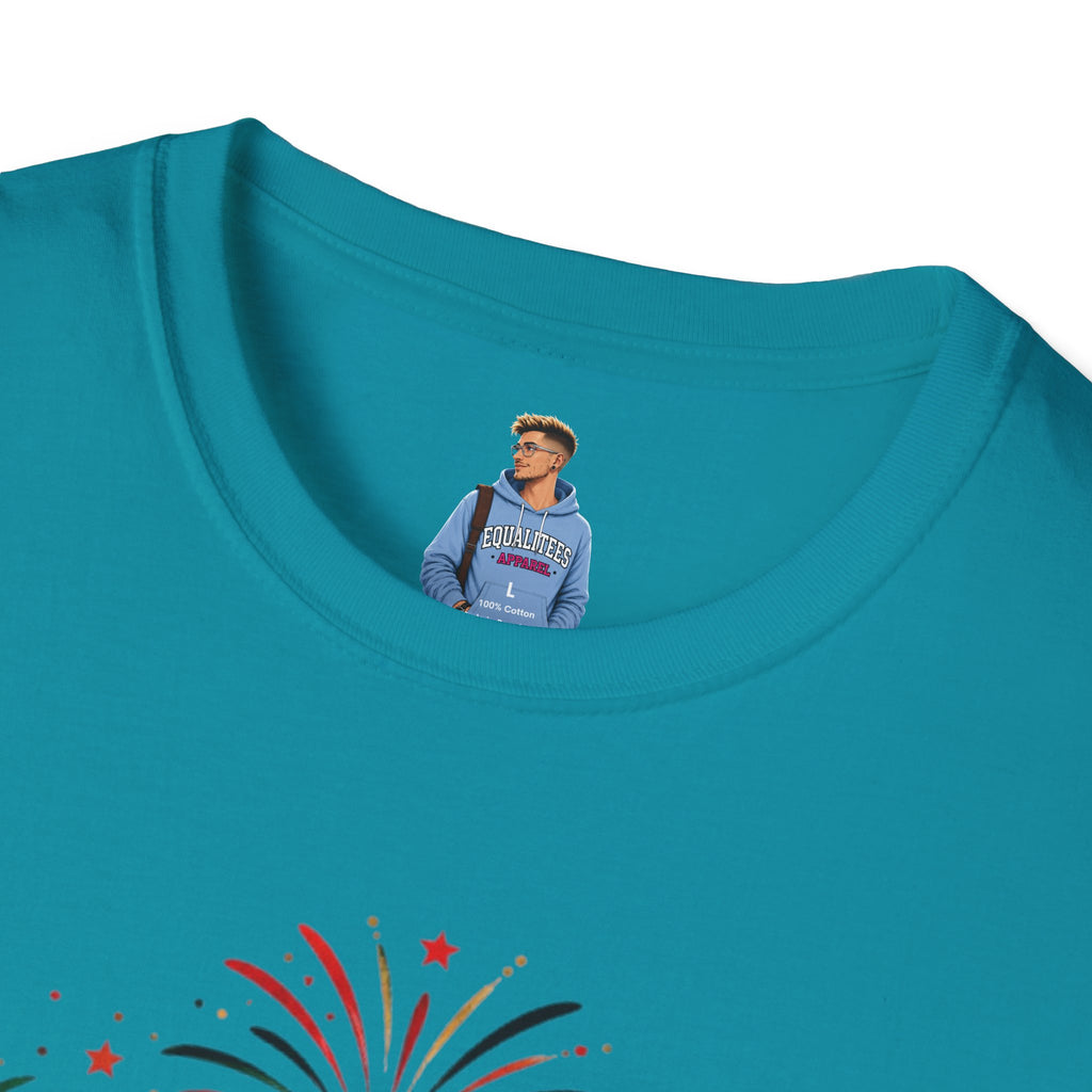 Juneteenth T-Shirt - "Happy Juneteenth" Fireworks Celebration Tee