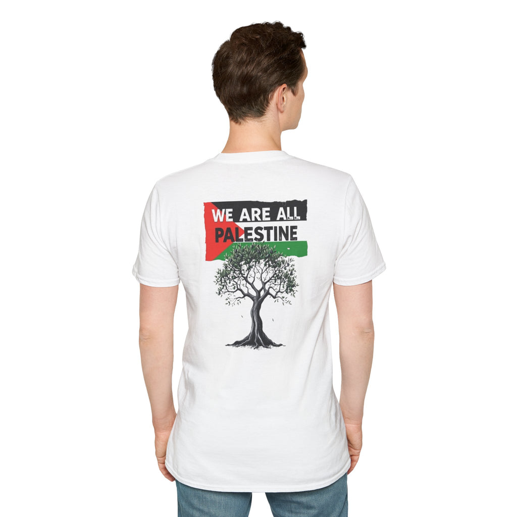 Camiseta unisex de estilo suave: "Apoya a Gaza y todos somos Palestina".