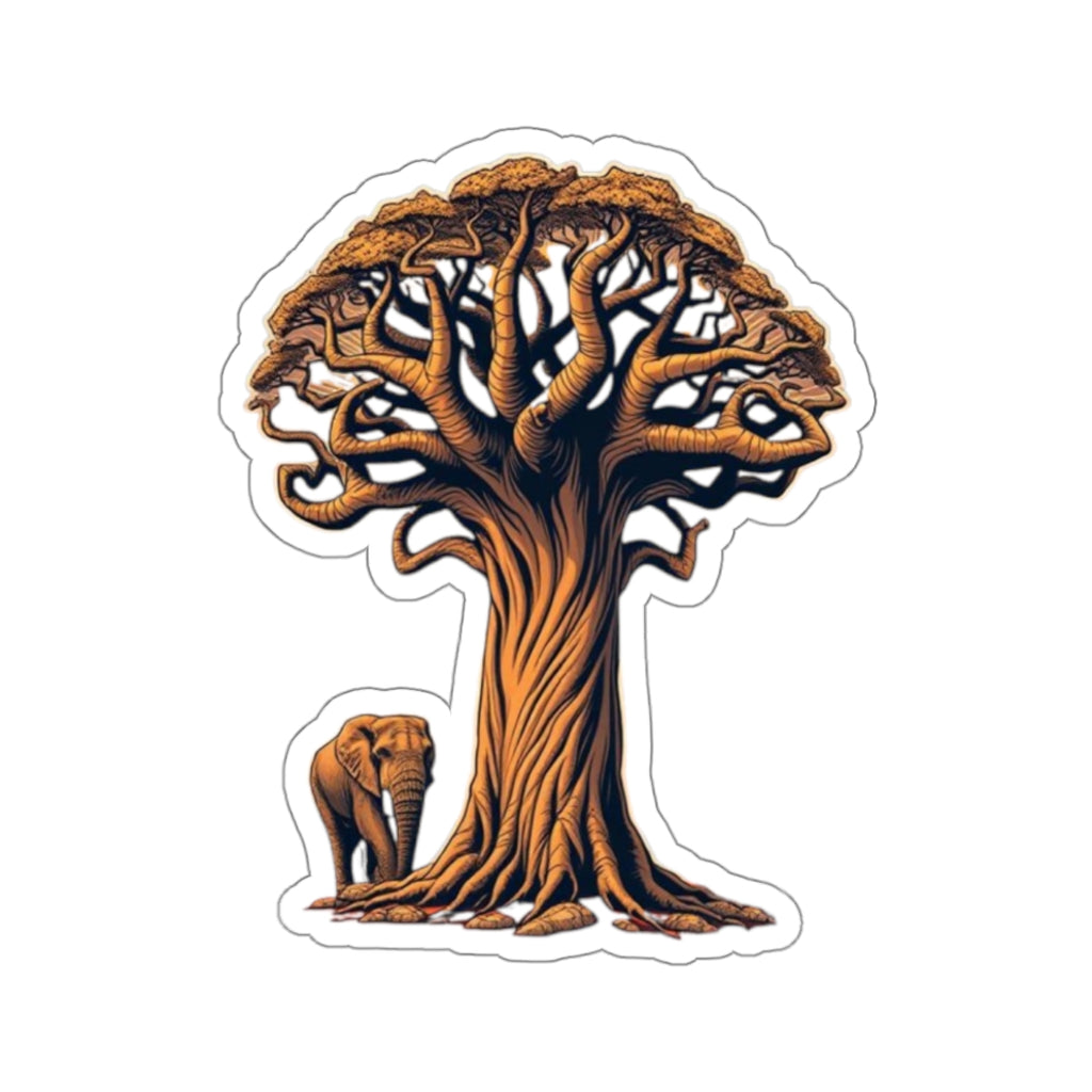 Baobab Tree & Elephant Sticker - EqualiTees.Me