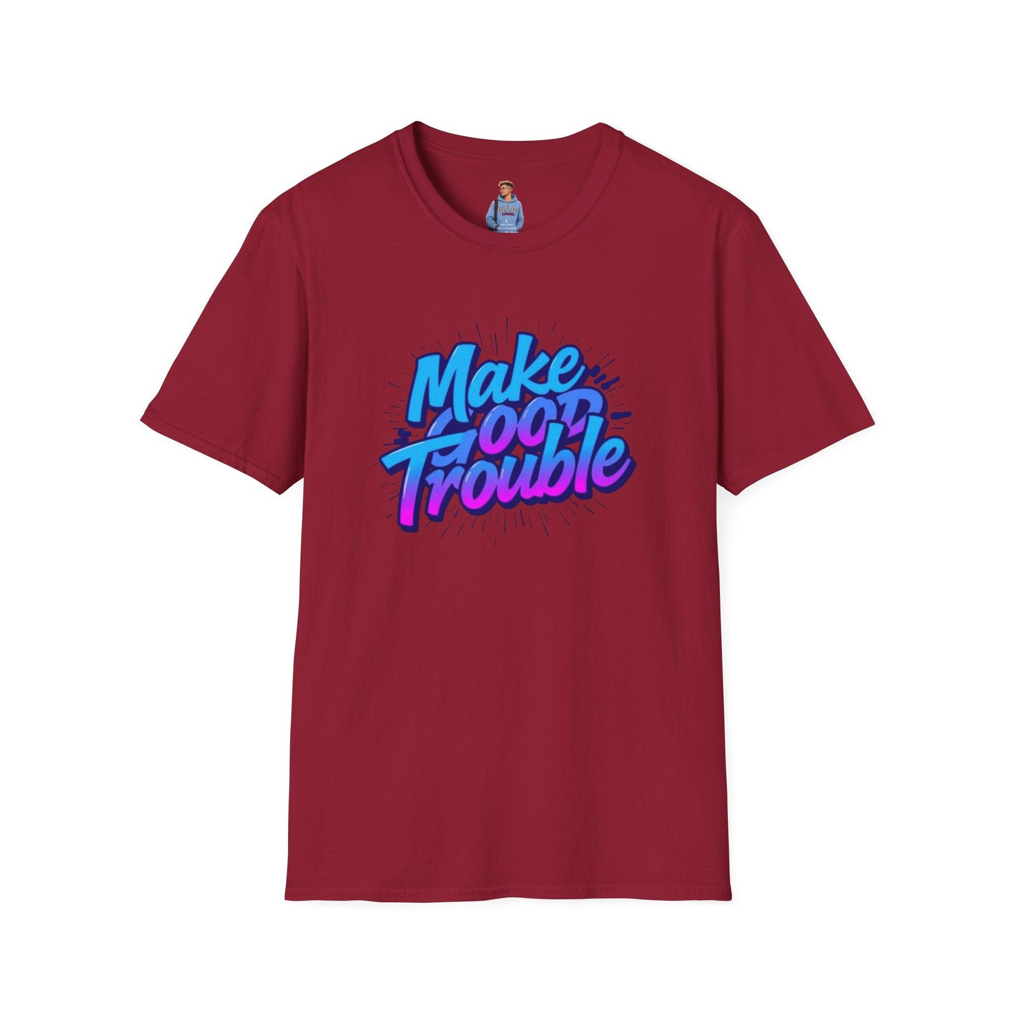 Make Good Trouble Blue Graphic Unisex T-Shirt - Fun & Bold Design for Everyday Wear
