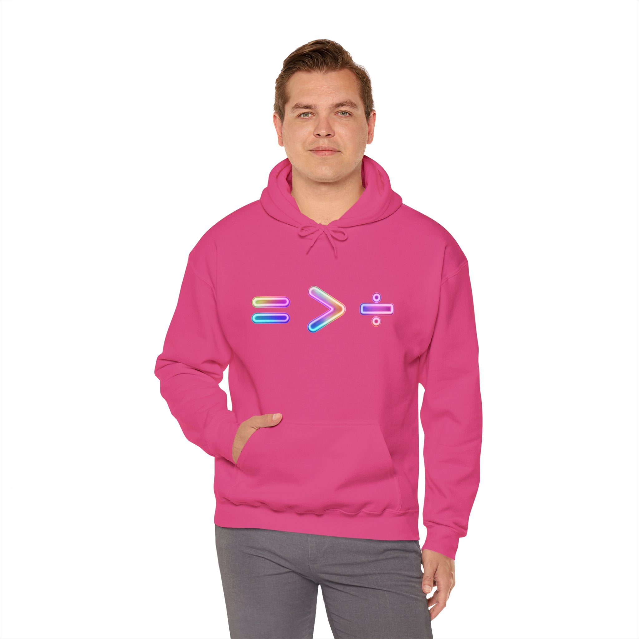 Equality is Greater than Division Neon Style Pullover Hoodie
