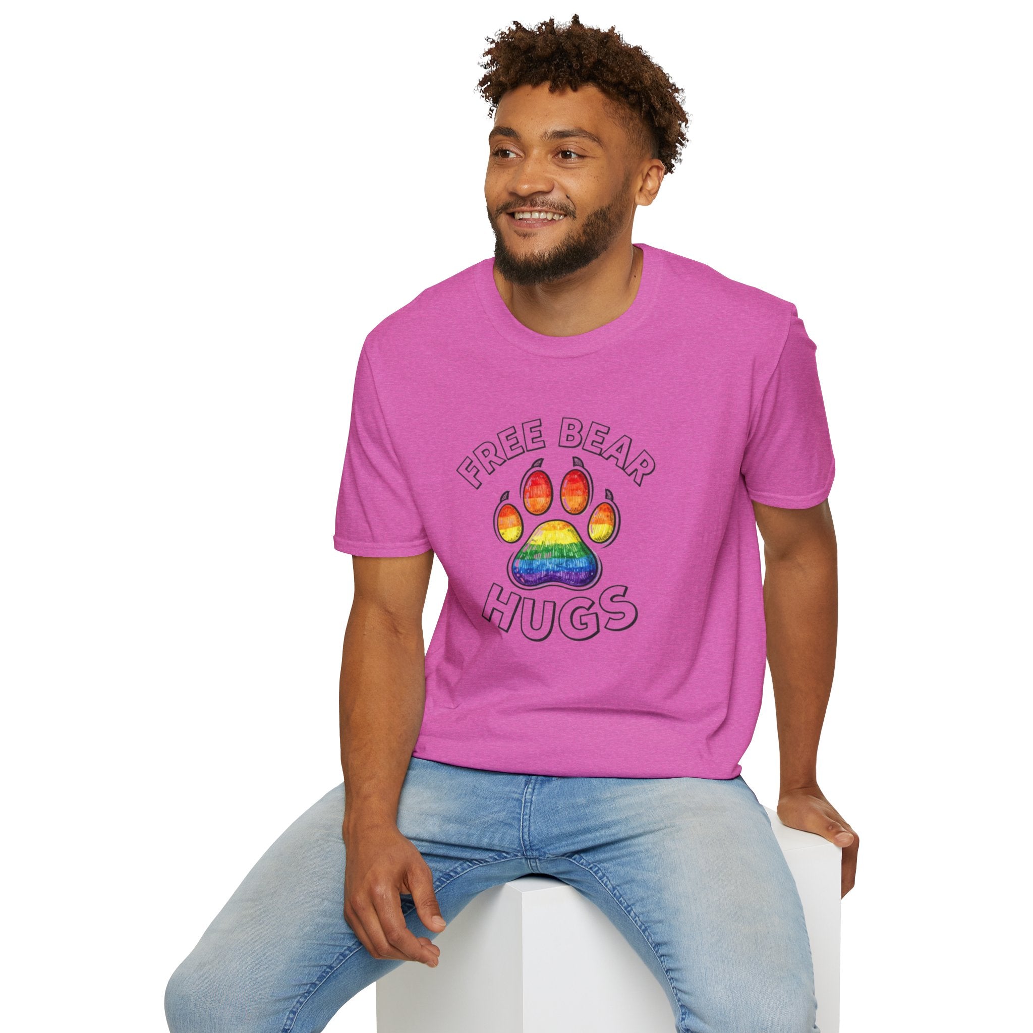 Free Bear Hugs Rainbow Paw T-Shirt