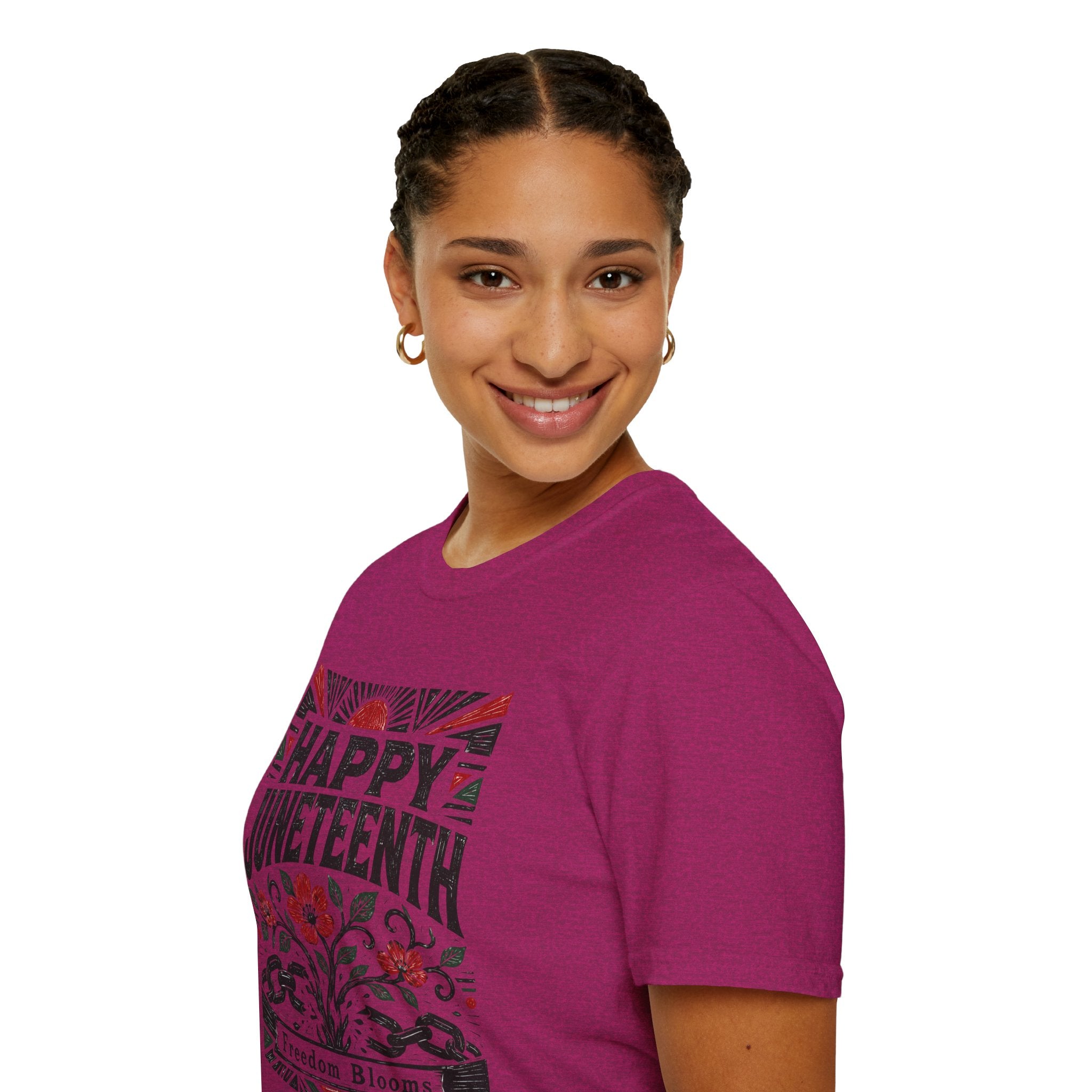 Juneteenth T-Shirt — "Happy Juneteenth" Floral Freedom Tee
