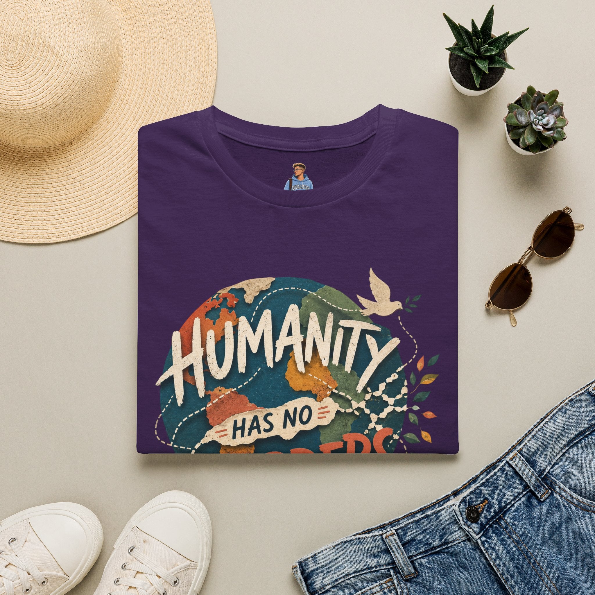 Humanity Has No Borders T-Shirt — Earth & Peace Graphic Tee