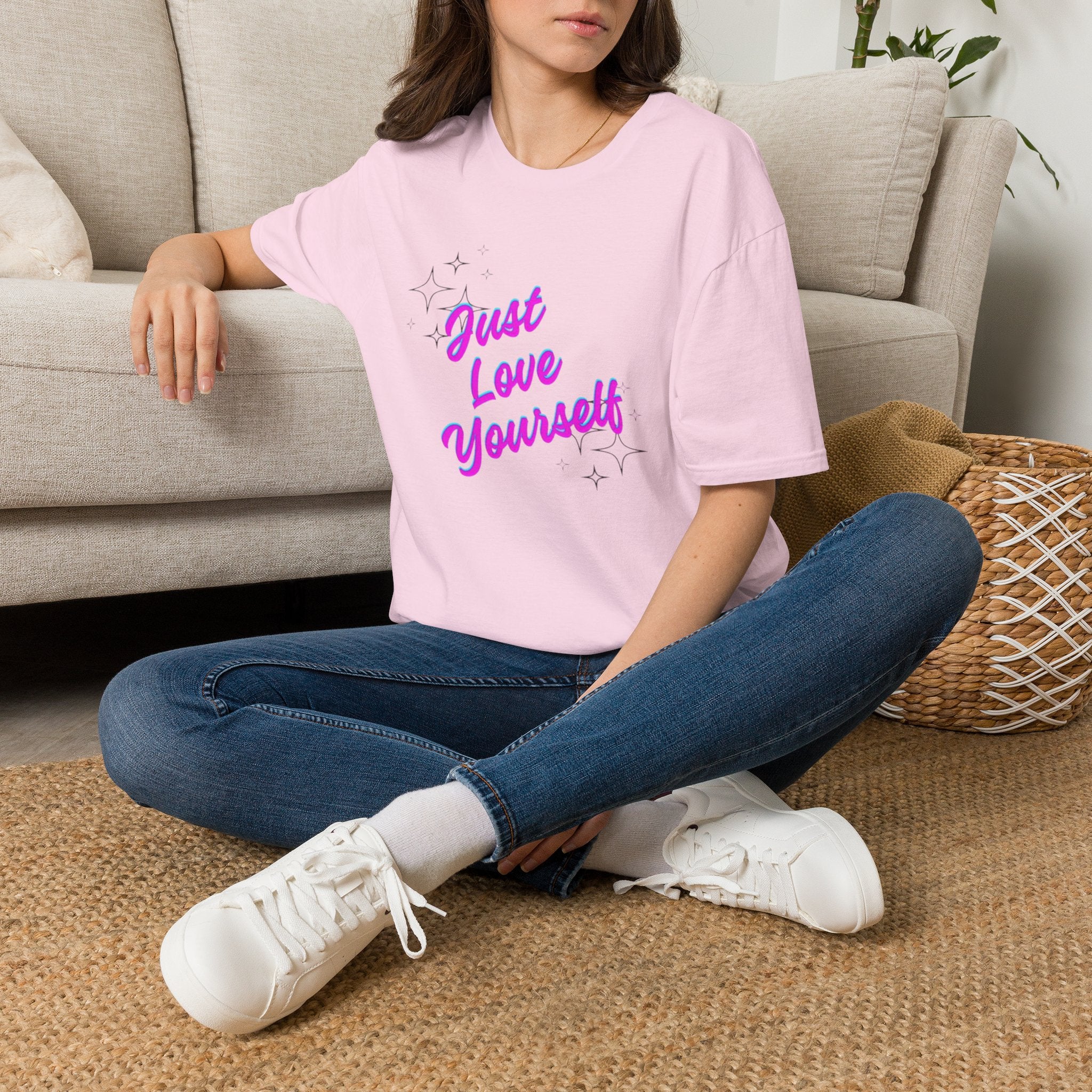 Camiseta unisex de estilo suave "Just Love Yourself": camiseta motivacional para el amor propio