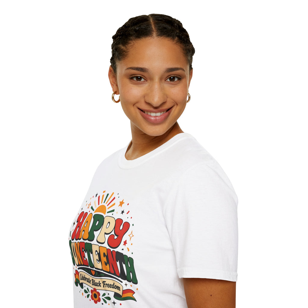 Juneteenth T-Shirt - "Happy Juneteenth" Retro Celebration Tee