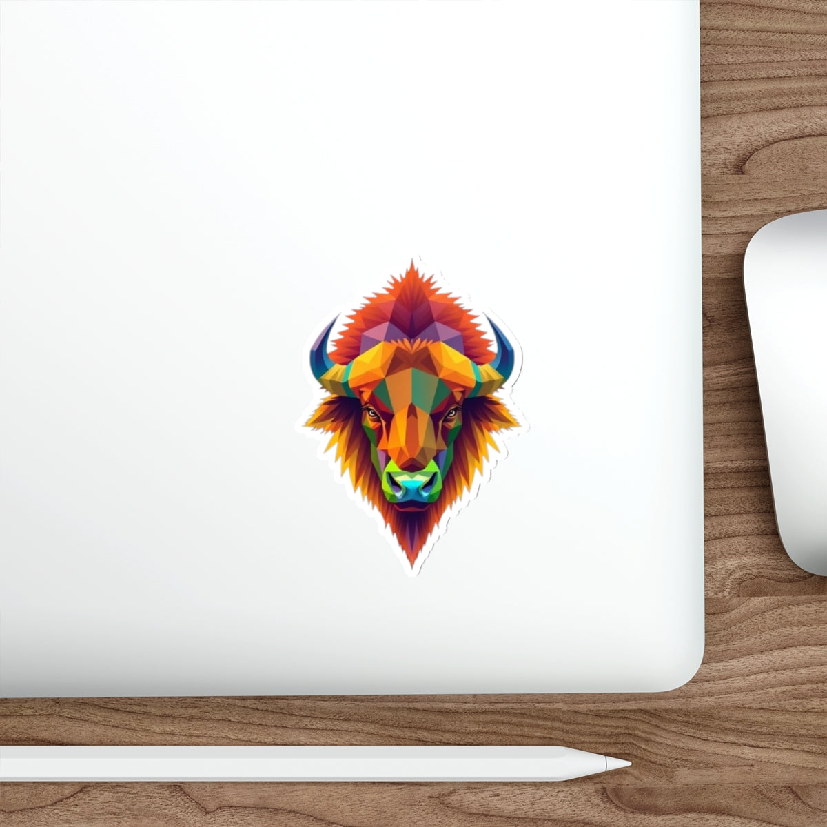 Pegatinas troqueladas de bisonte fractal LGBTQIA