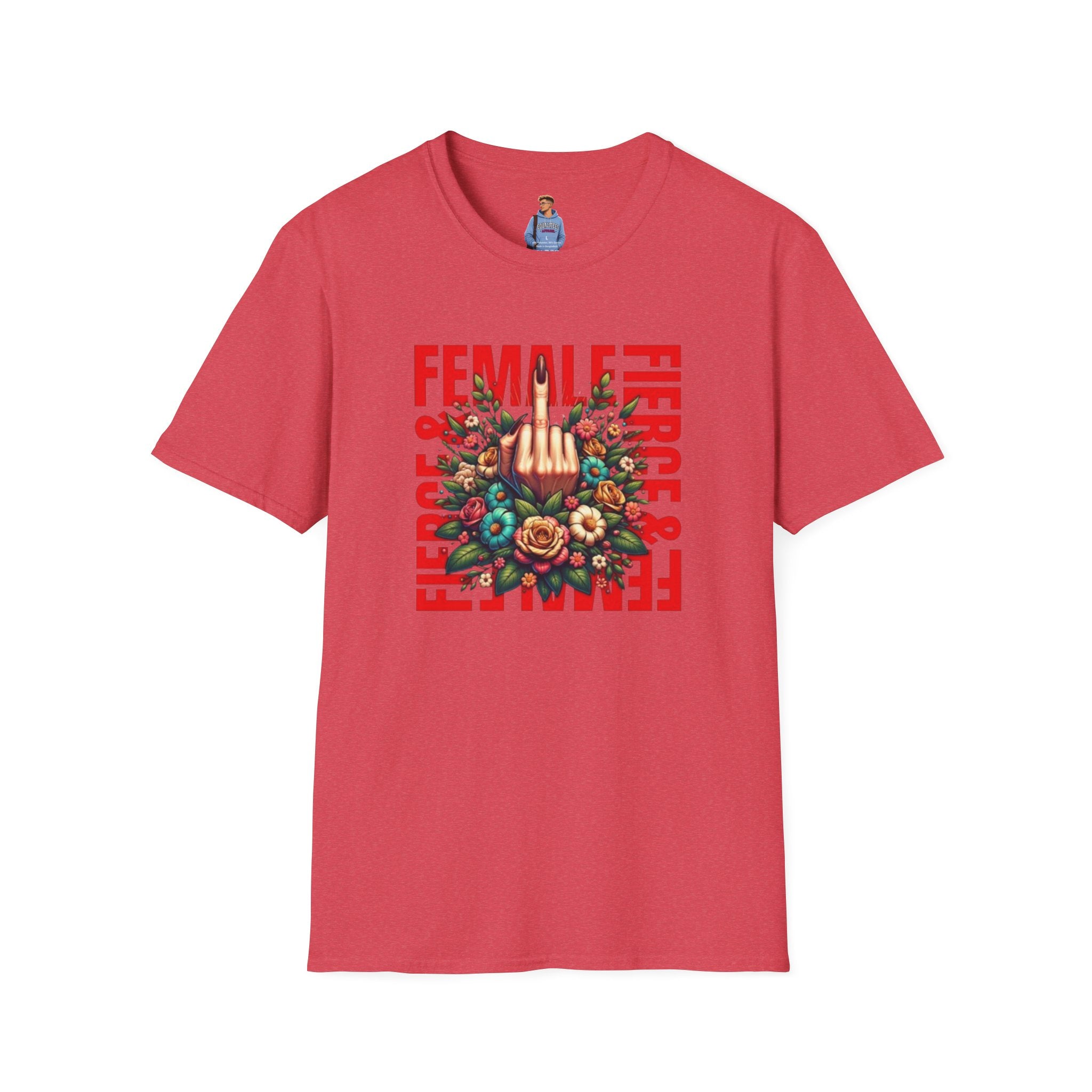 Fierce Female Unisex T-Shirt - Softstyle Floral Graphic Tee