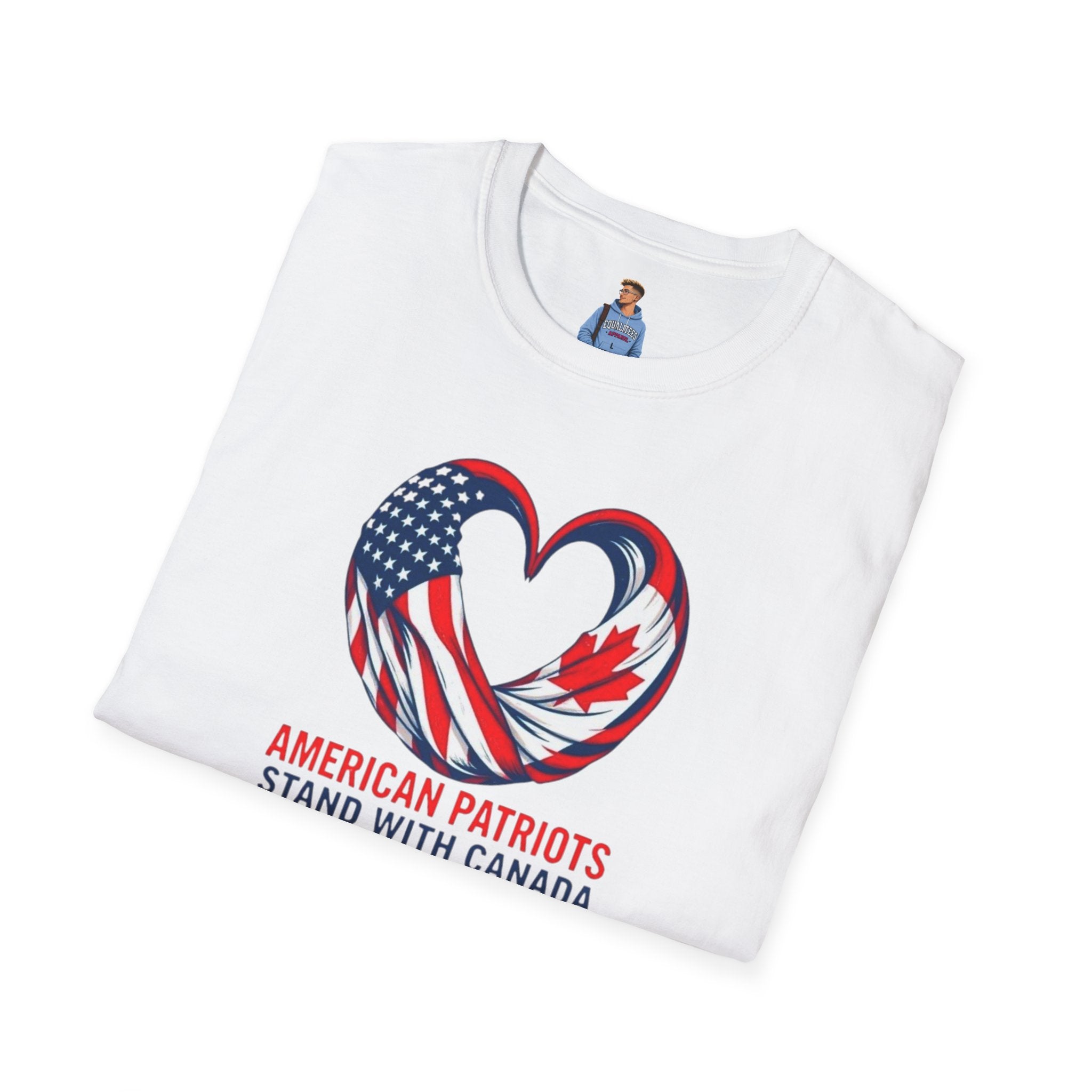 Camiseta unisex de estilo suave "American Patriots Stand with Canada"