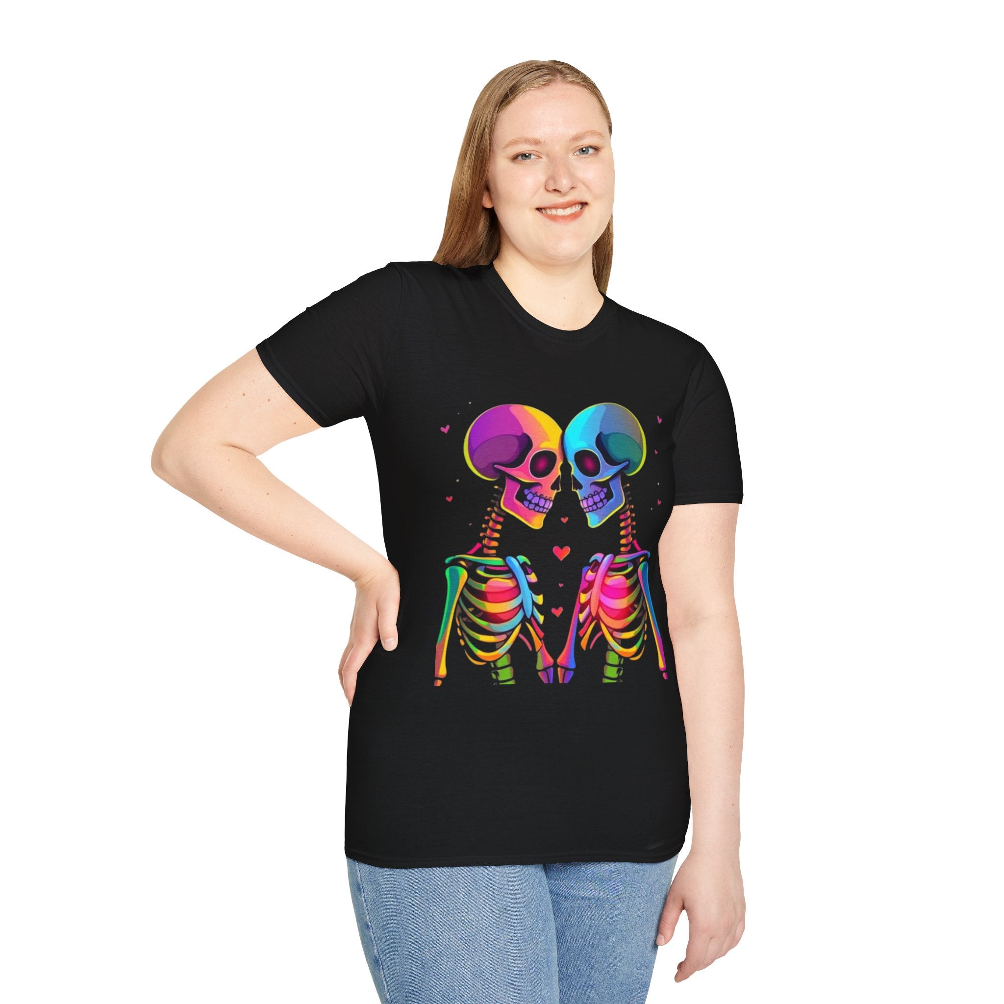 Rainbow Skeleton Love is Deeper Than Skin T-Shirt | Unisex Casual Tee