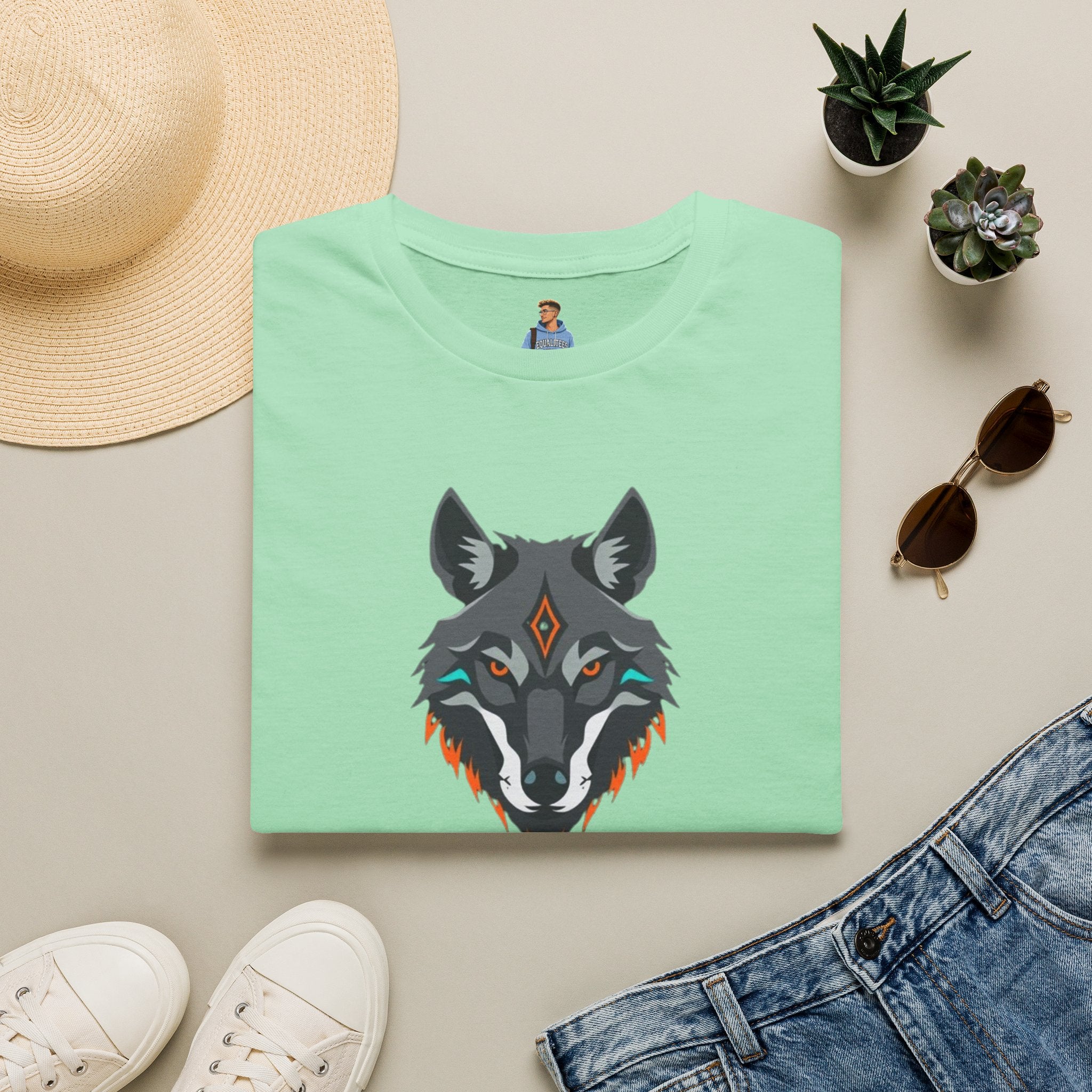 Mystical Wolf Design Unisex Softstyle T-shirt