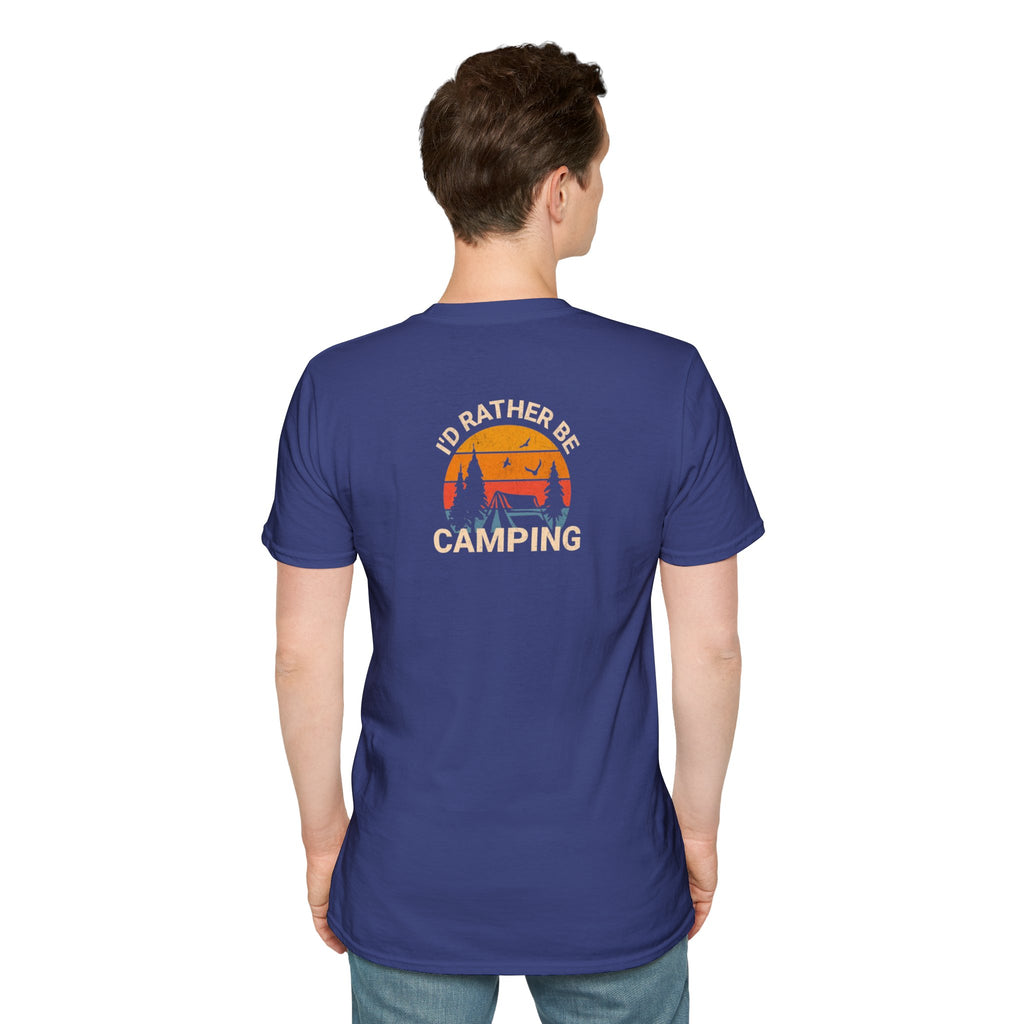 Unisex Softstyle T-Shirt - 'I'd Rather Be Camping' Adventure Tee