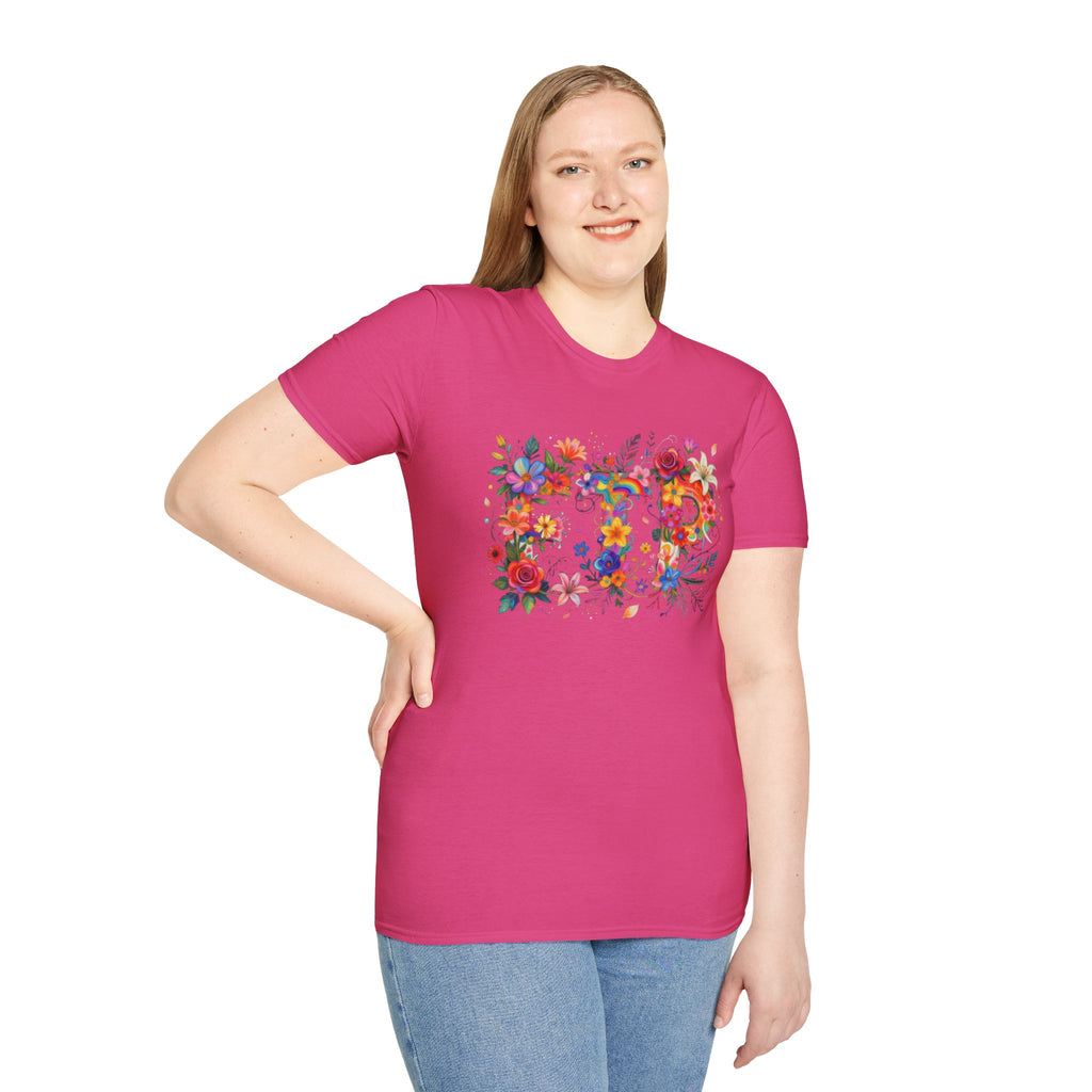 Floral 'FTP' Graphic T-Shirt