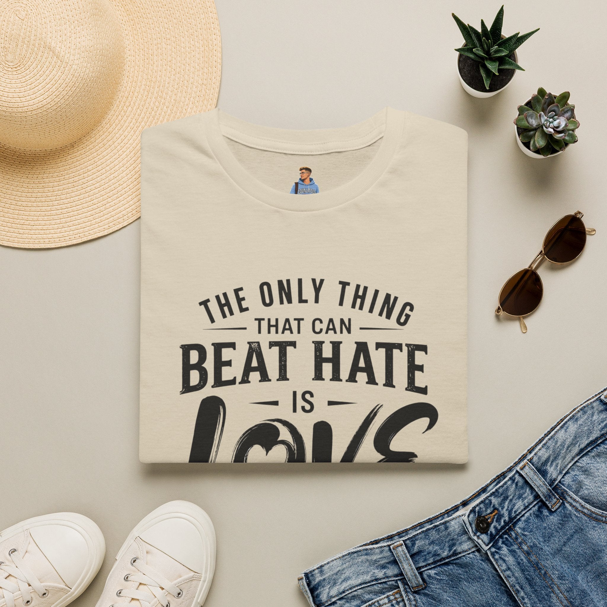 T-Shirt — "The Only Thing That Can Beat Hate Is Love" Inspirational Tee