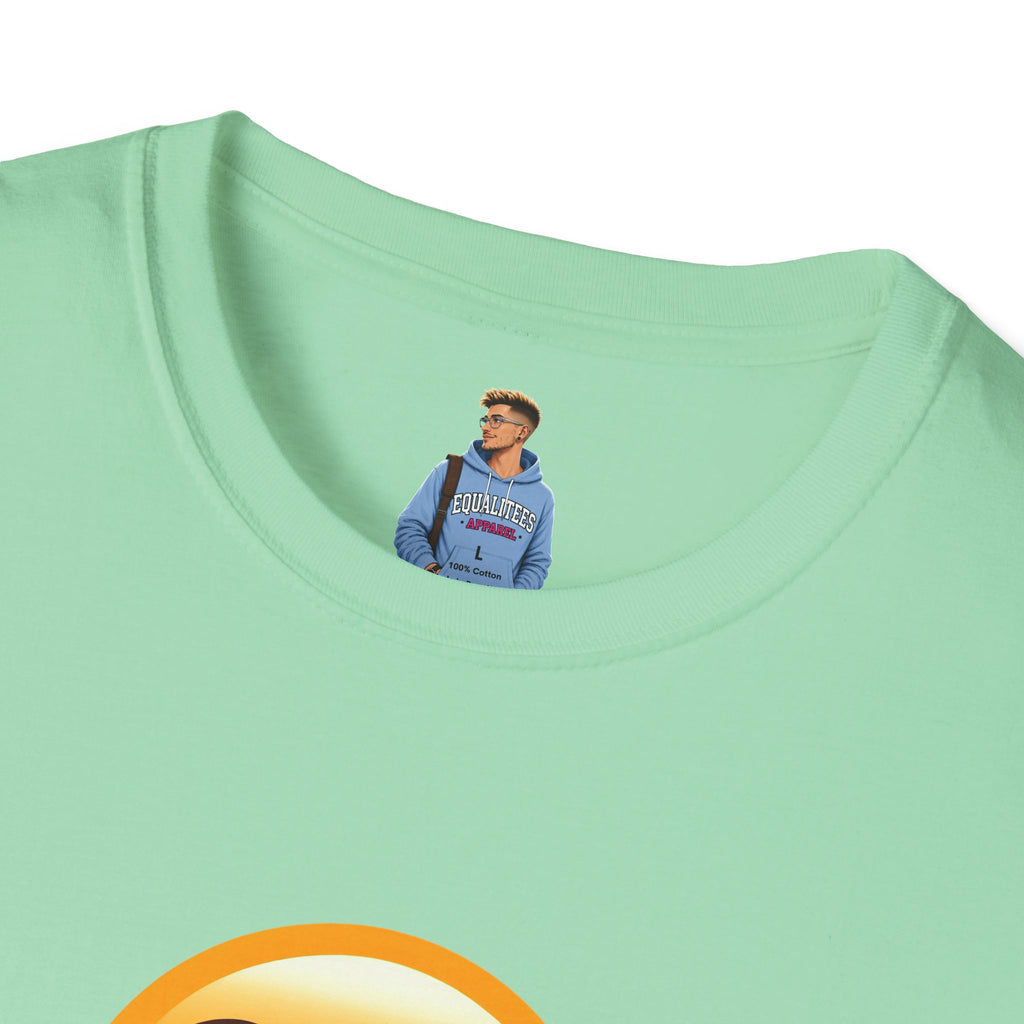 Camiseta unisex de estilo suave con emoji de ojos en blanco | Camiseta gráfica informal para el día a día