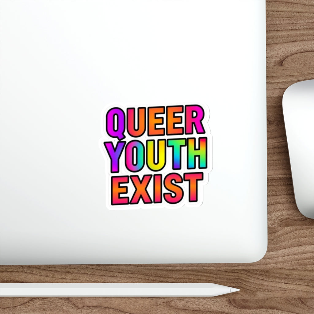 Die-Cut Stickers - QUEER YOUTH EXIST - EqualiTees.Me