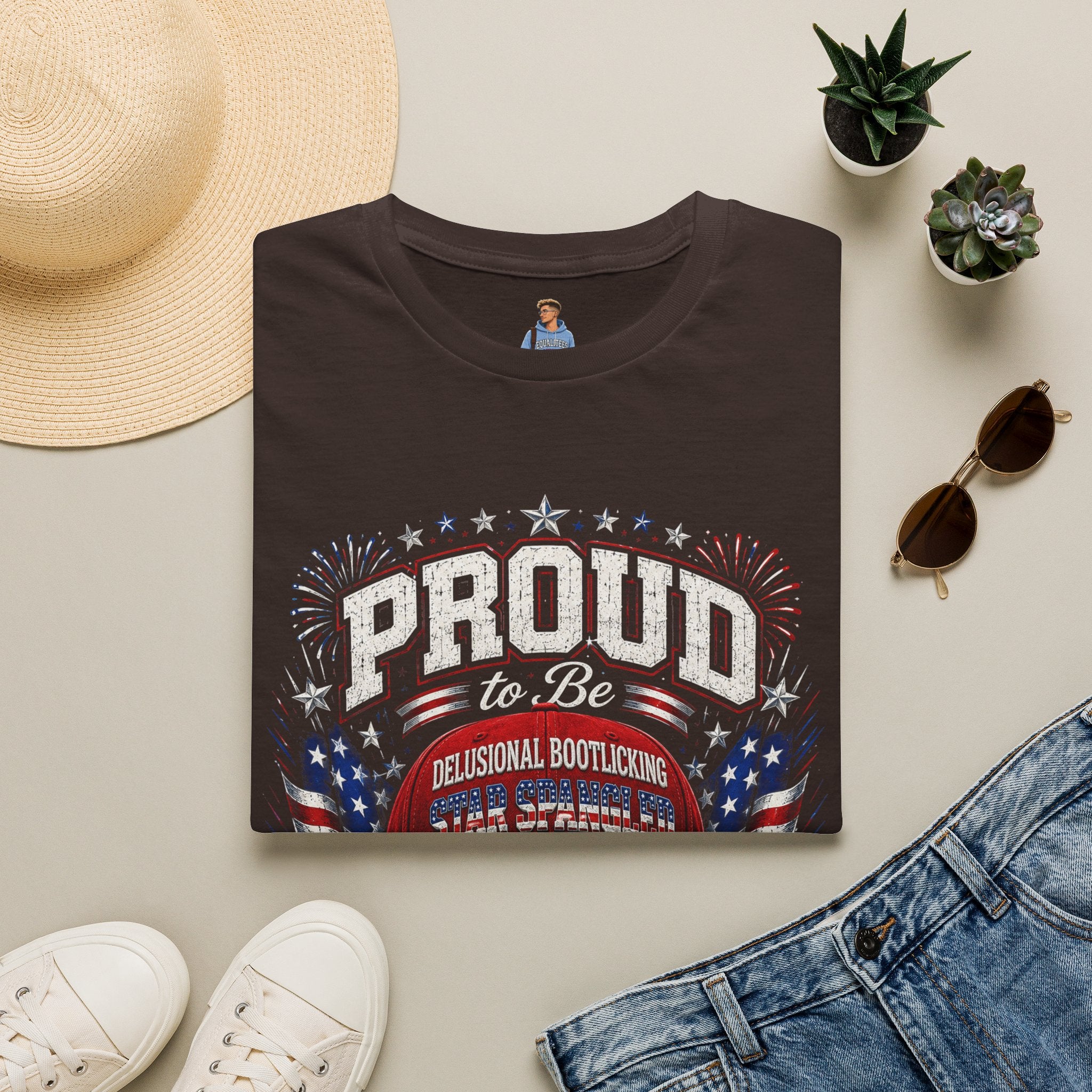 Star Spangled Awesome Graphic Tee ("Proud to Be Delusional Bootlicking Nazi Trash")