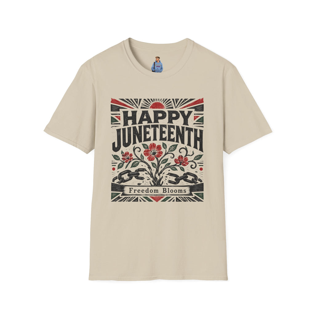 Juneteenth T-Shirt — "Happy Juneteenth" Floral Freedom Tee