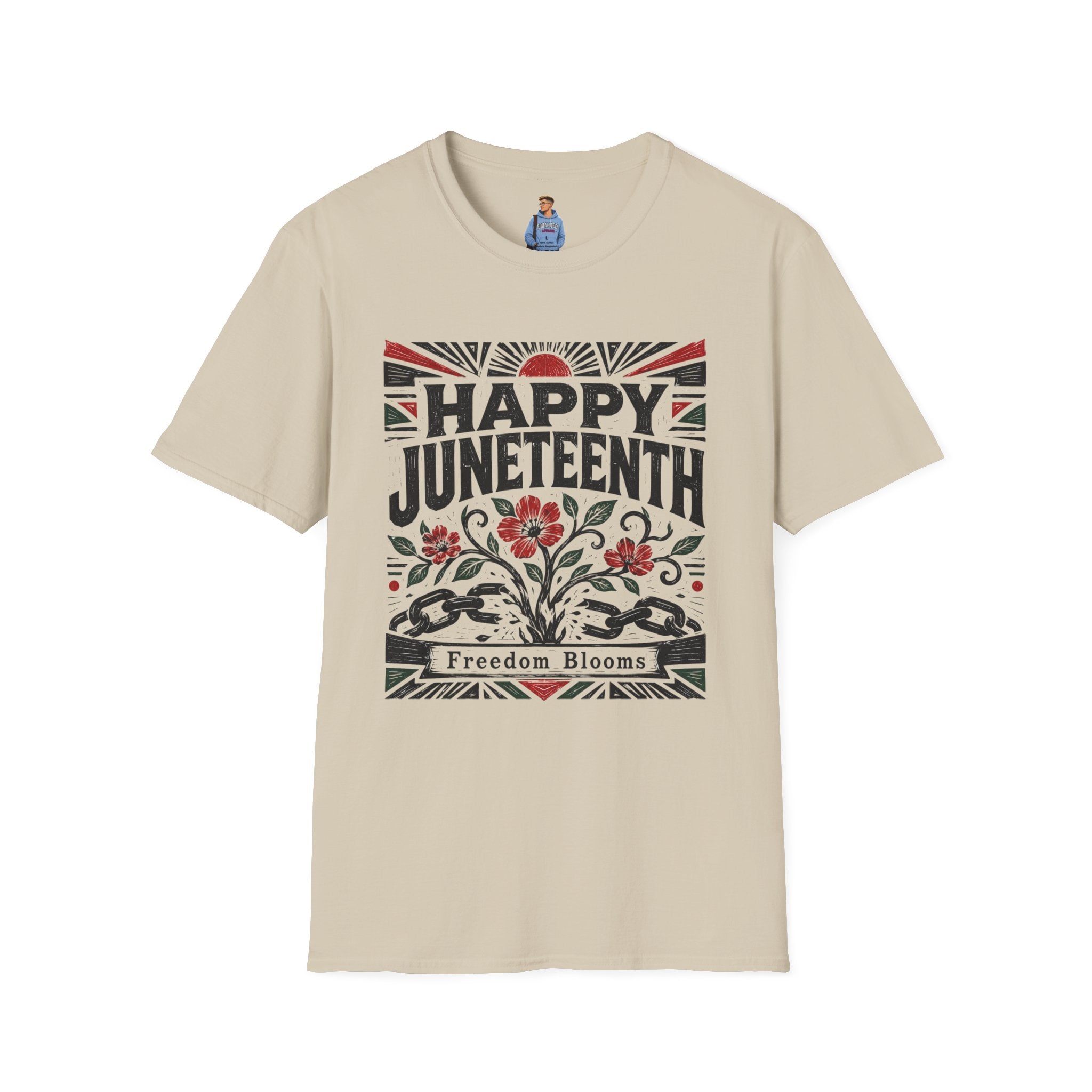 Juneteenth T-Shirt — "Happy Juneteenth" Floral Freedom Tee