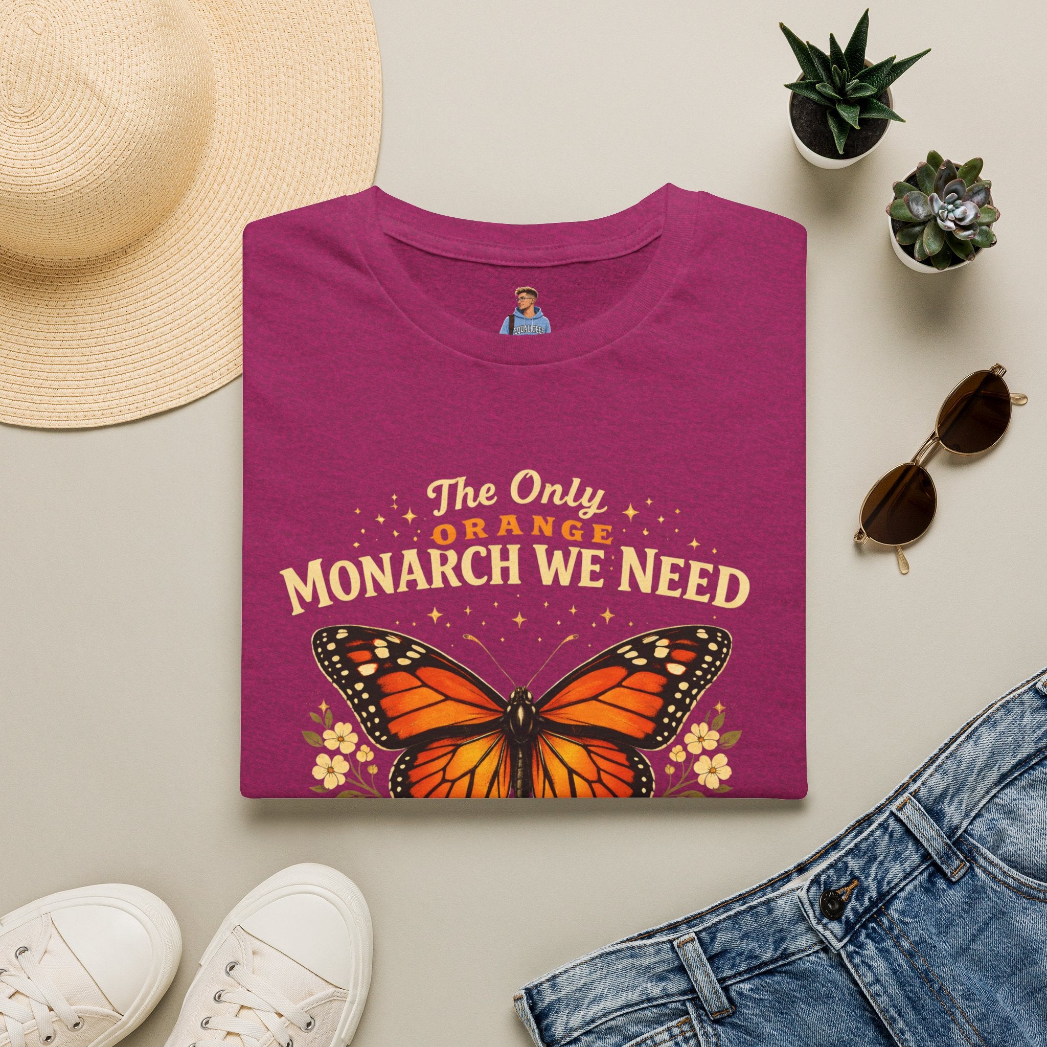 Monarch Butterfly T-Shirt — "The Only Orange Monarch We Need" No Kings Tee