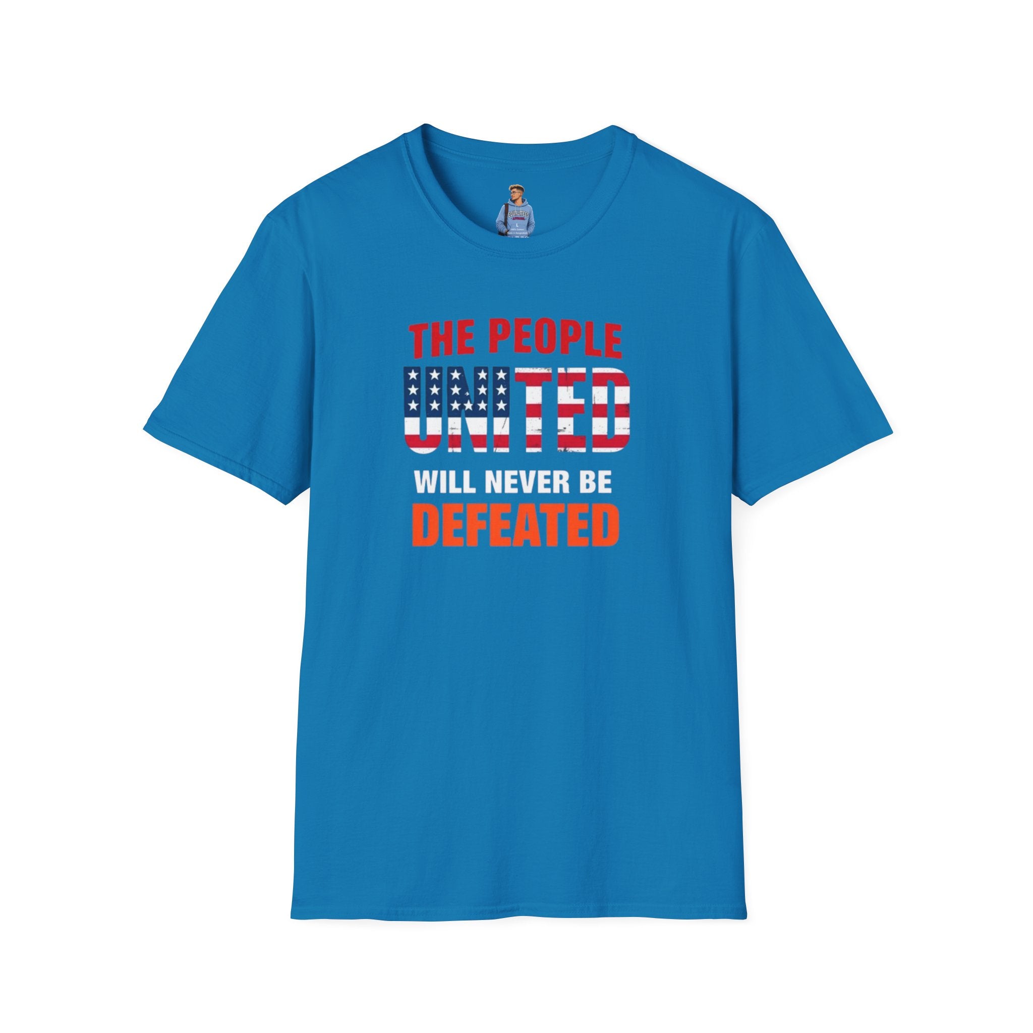 Camiseta unisex de estilo suave con gráficos "El Pueblo Unido" y "Los valores MAGA no son valores estadounidenses".