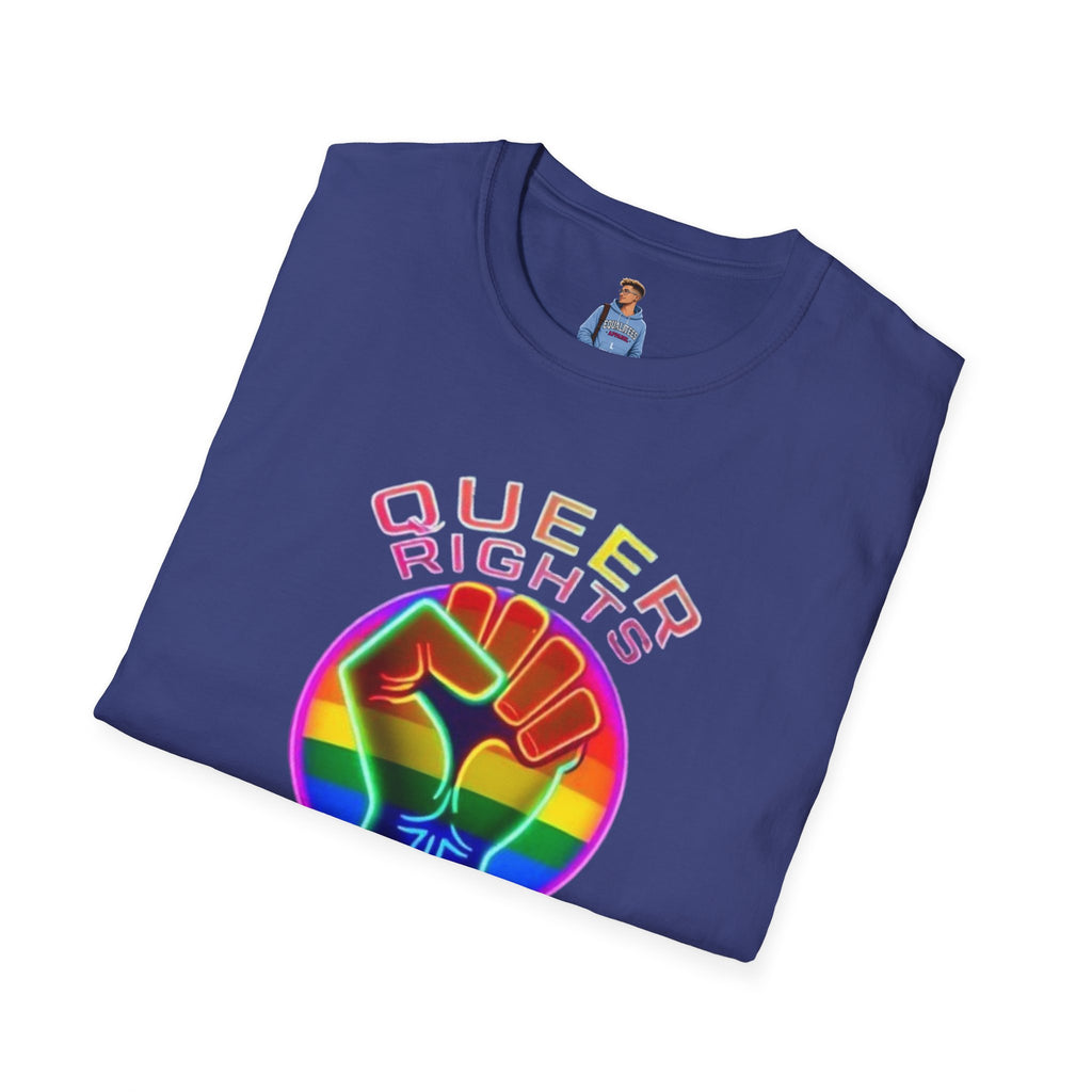 Unisex Softstyle T-Shirt - Queer Rights Are Human Rights Statement Tee