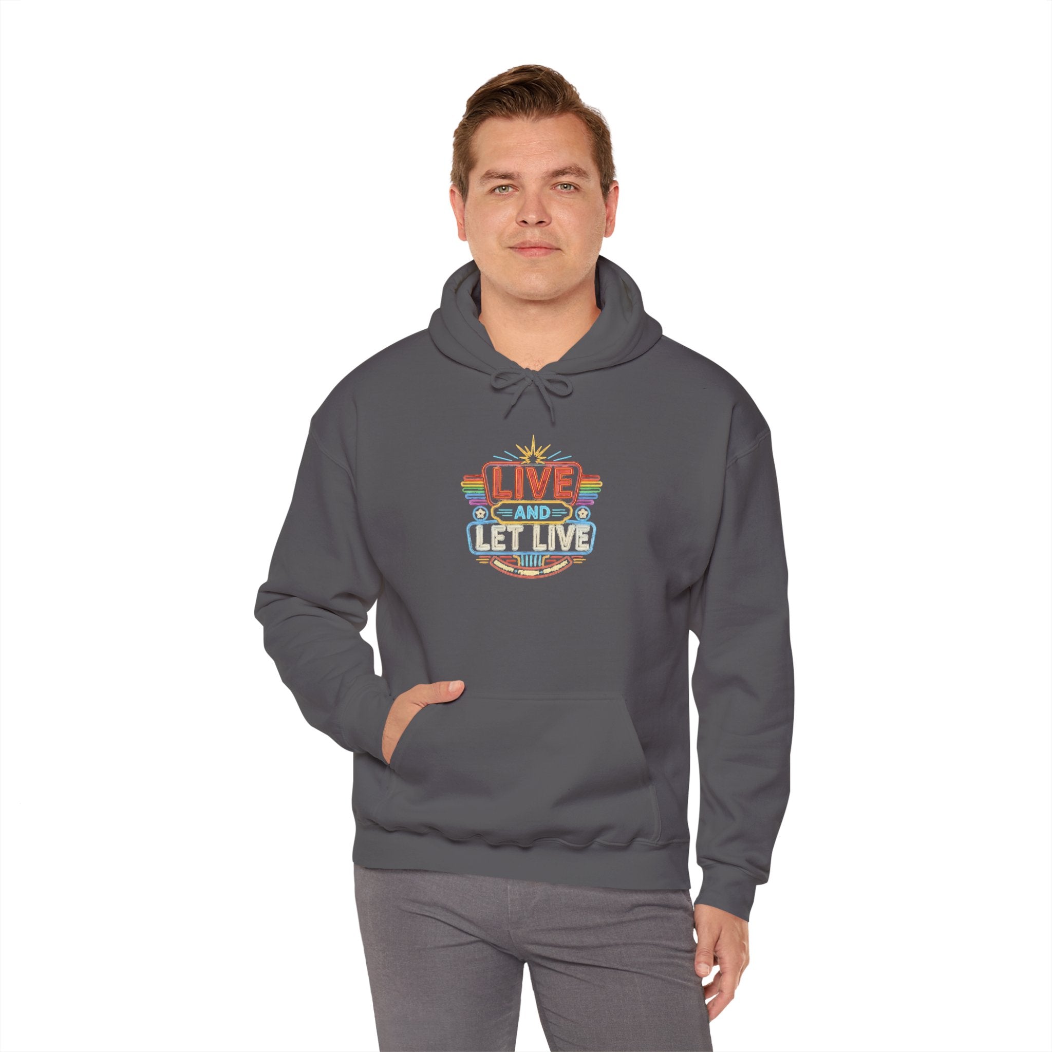Live And Let Live Hoodie — Retro Peace Graphic Pullover