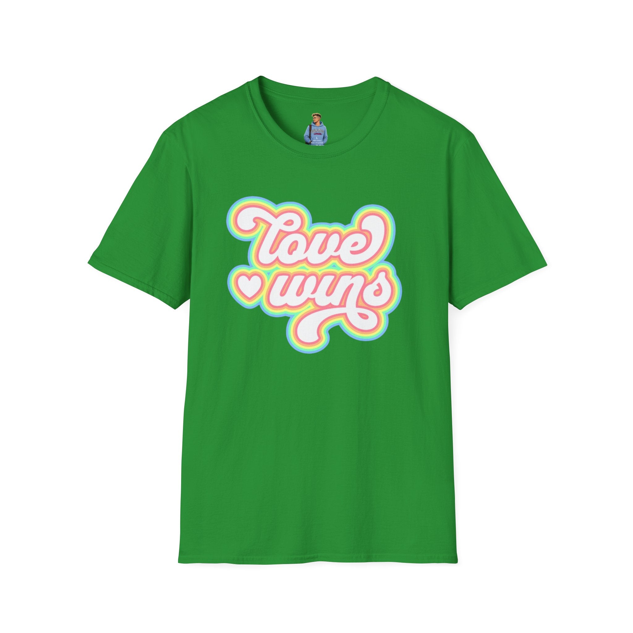 Love Wins Unisex Softstyle T-Shirt - Positive Vibes for Pride and Everyday Wear