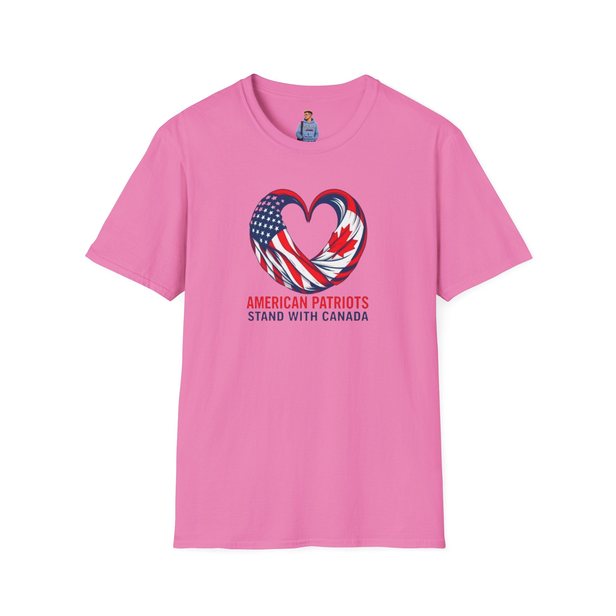 Camiseta unisex de estilo suave "American Patriots Stand with Canada"